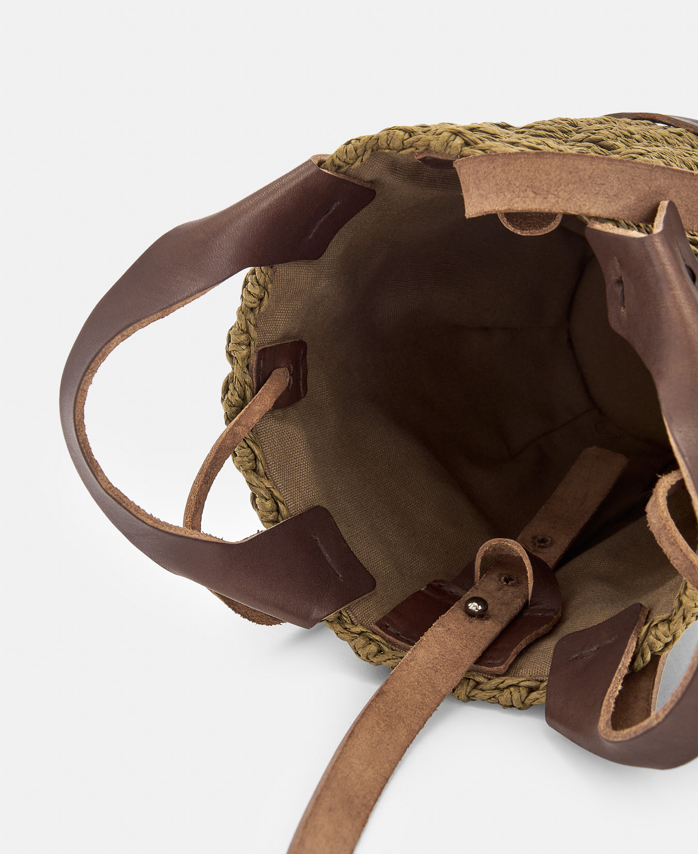Small basket with double leather handle image number 2