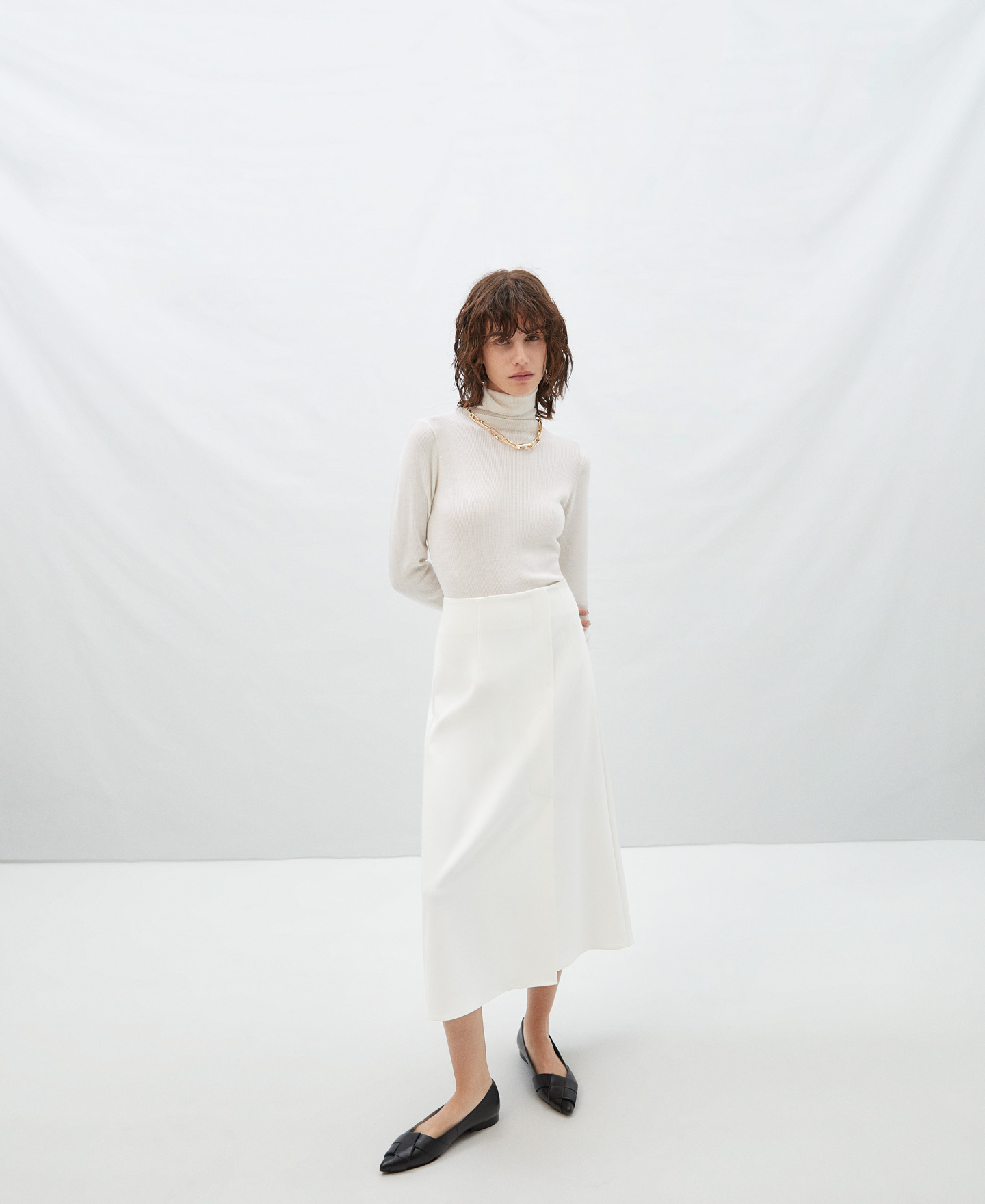 Flared skirt with side slit image number 1