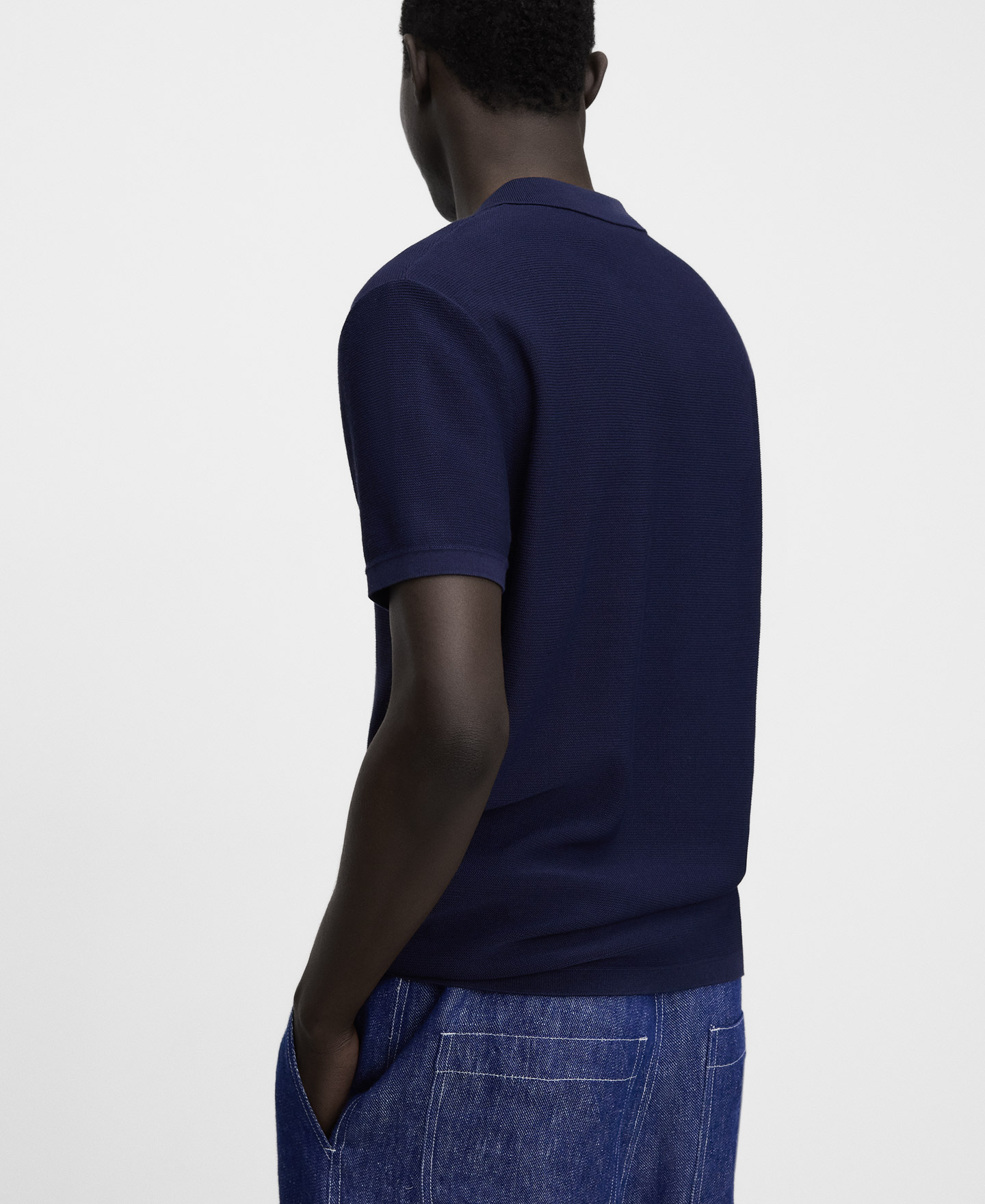 Regular fit structured knit polo shirt image number 2