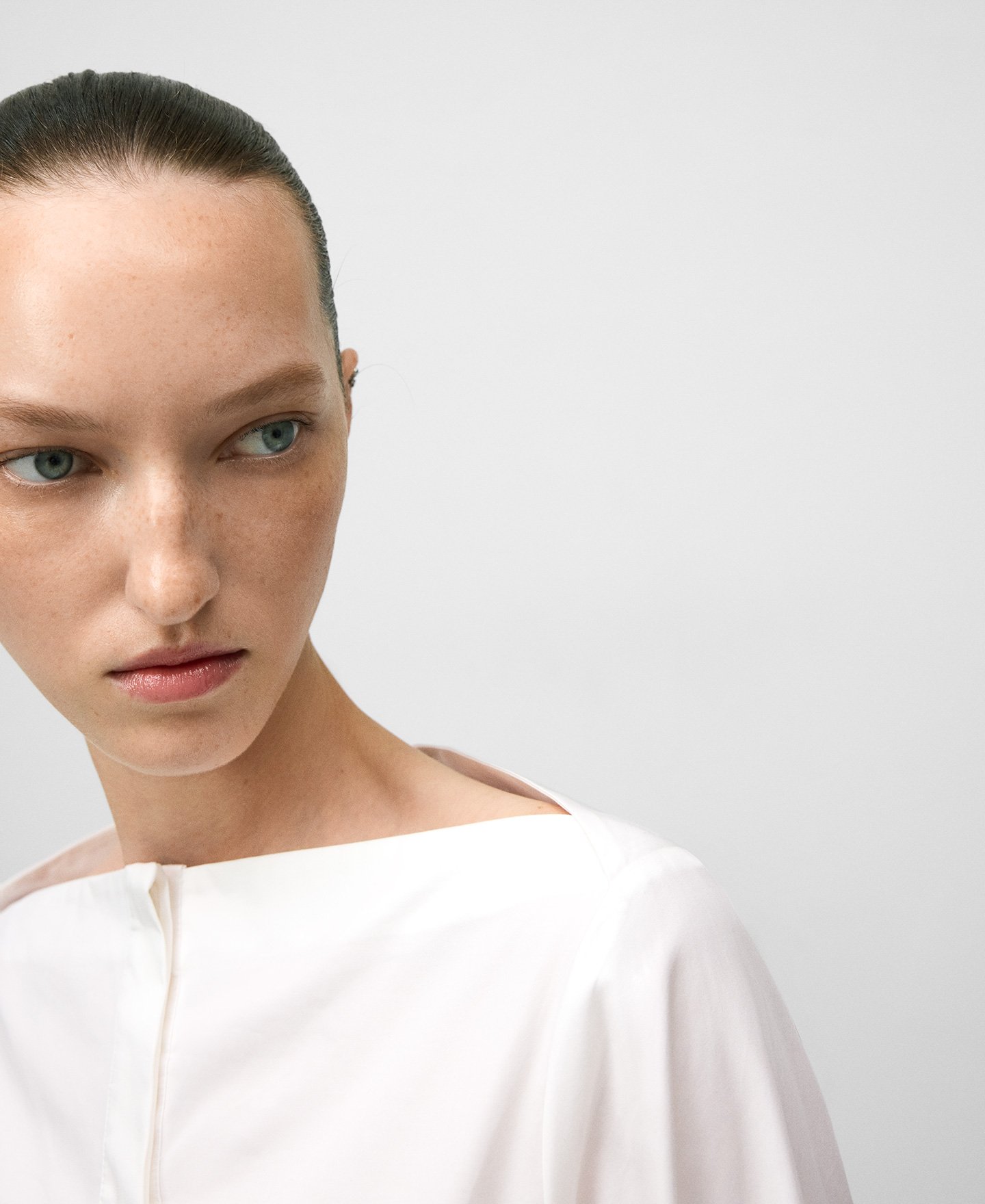 Cotton boat neckline shirt woman image number 3