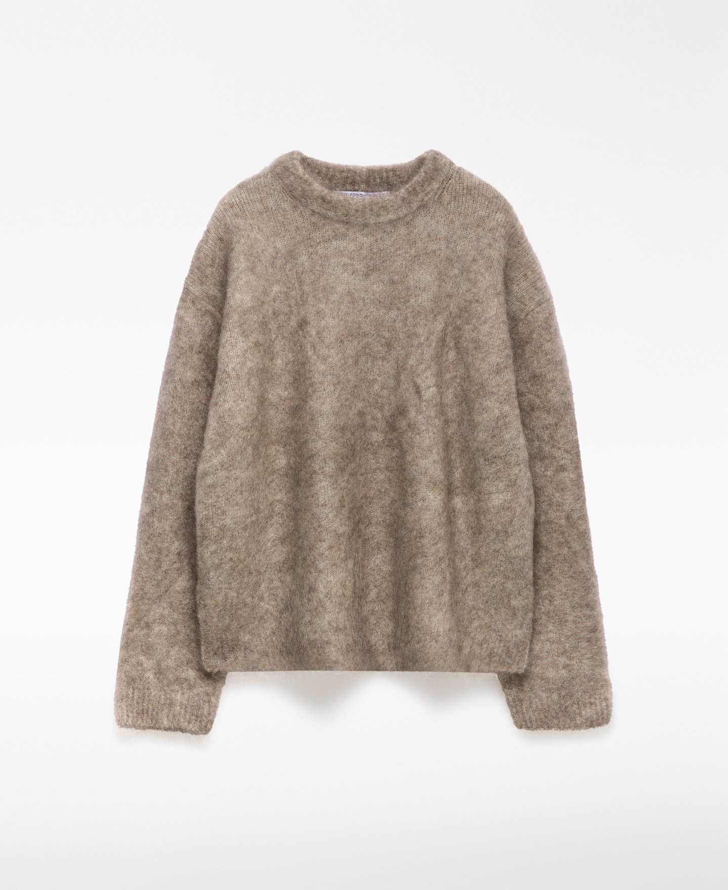 Pull à col rond en maille cardée pour femme image number 4