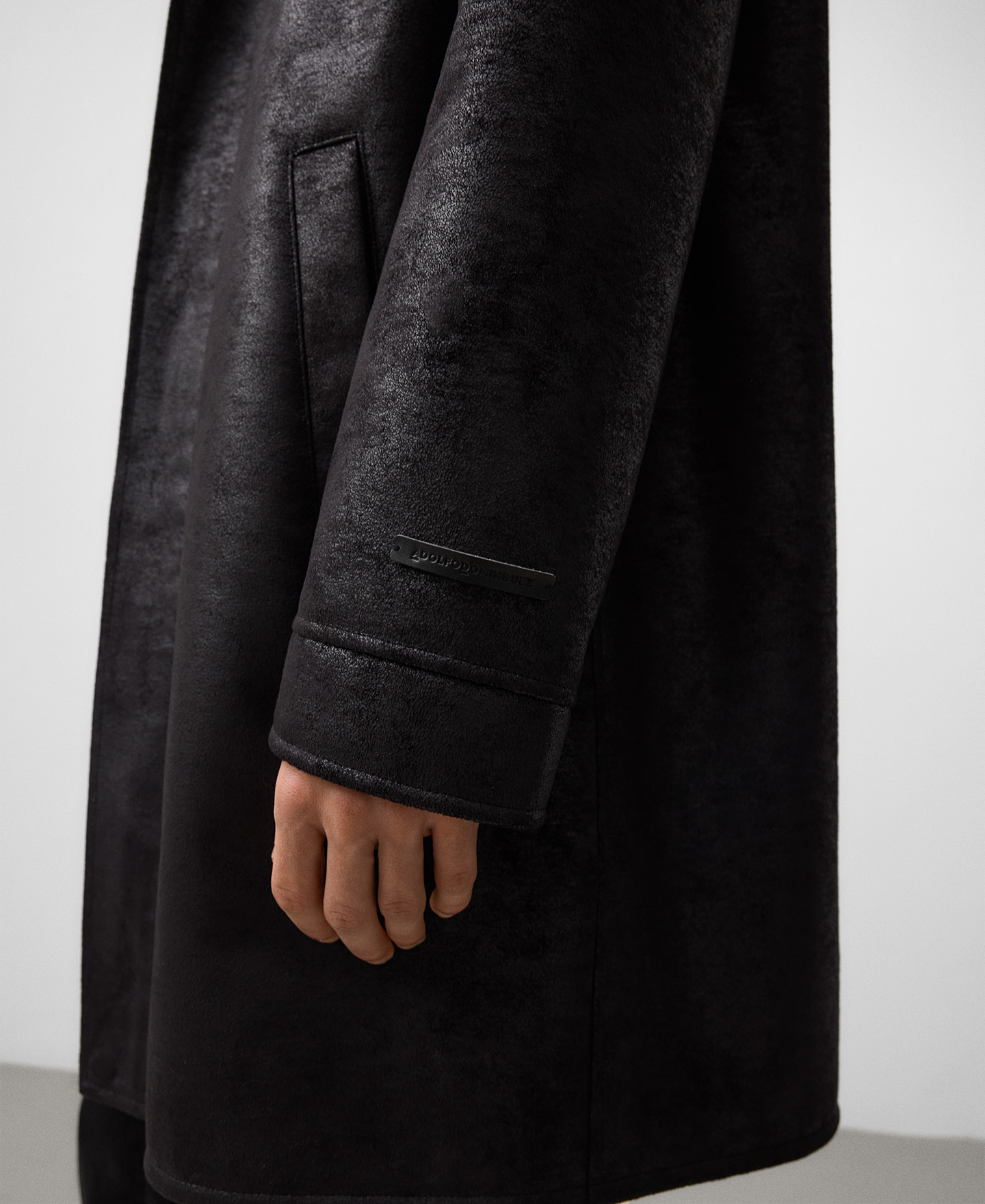 Leather-Non-Leather coat with hood man image number 5