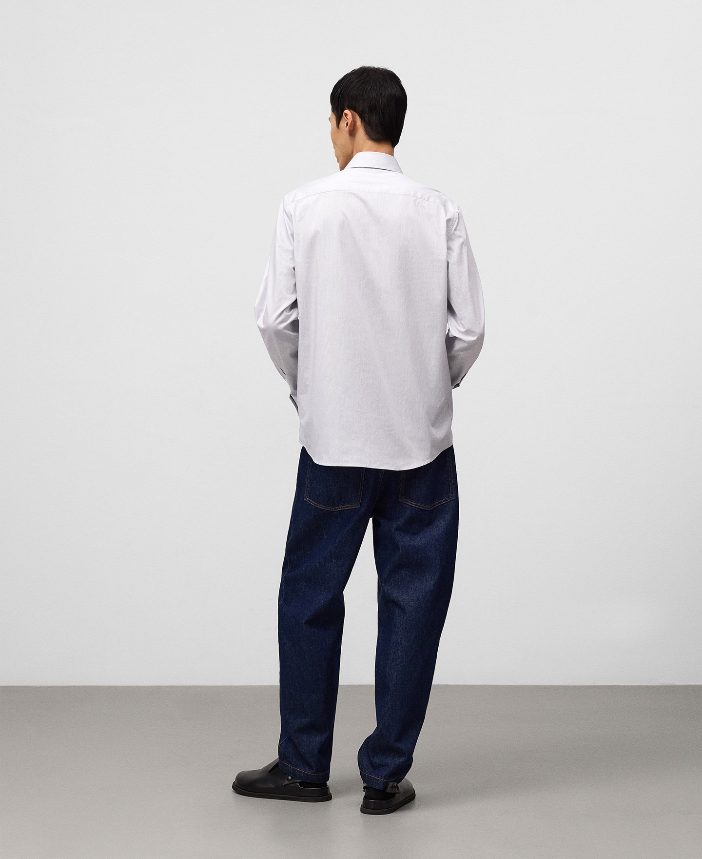 Pantalón barrel fit denim algodón hombre image number 2