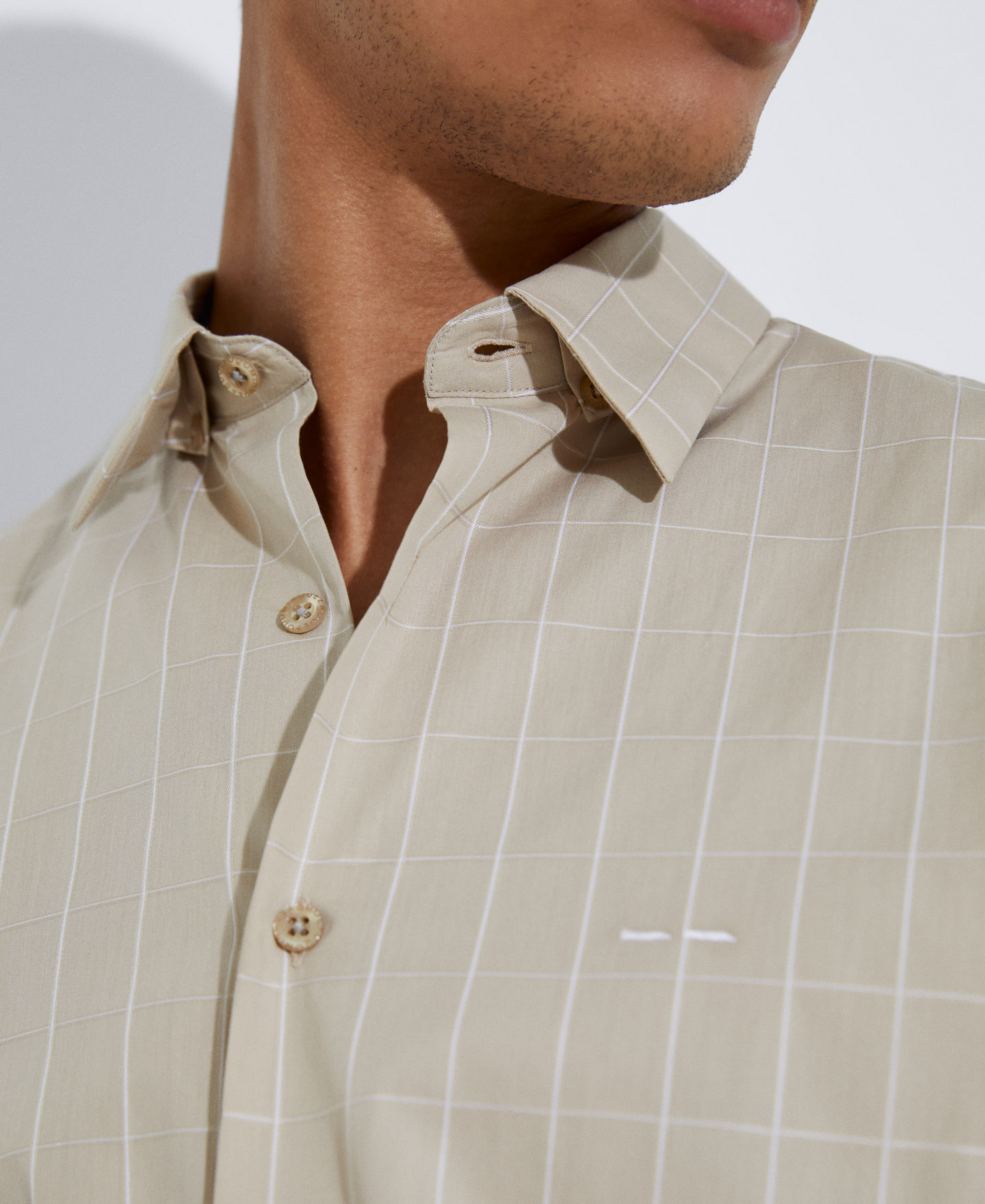 Camisa de cuadros en algodón image number 3