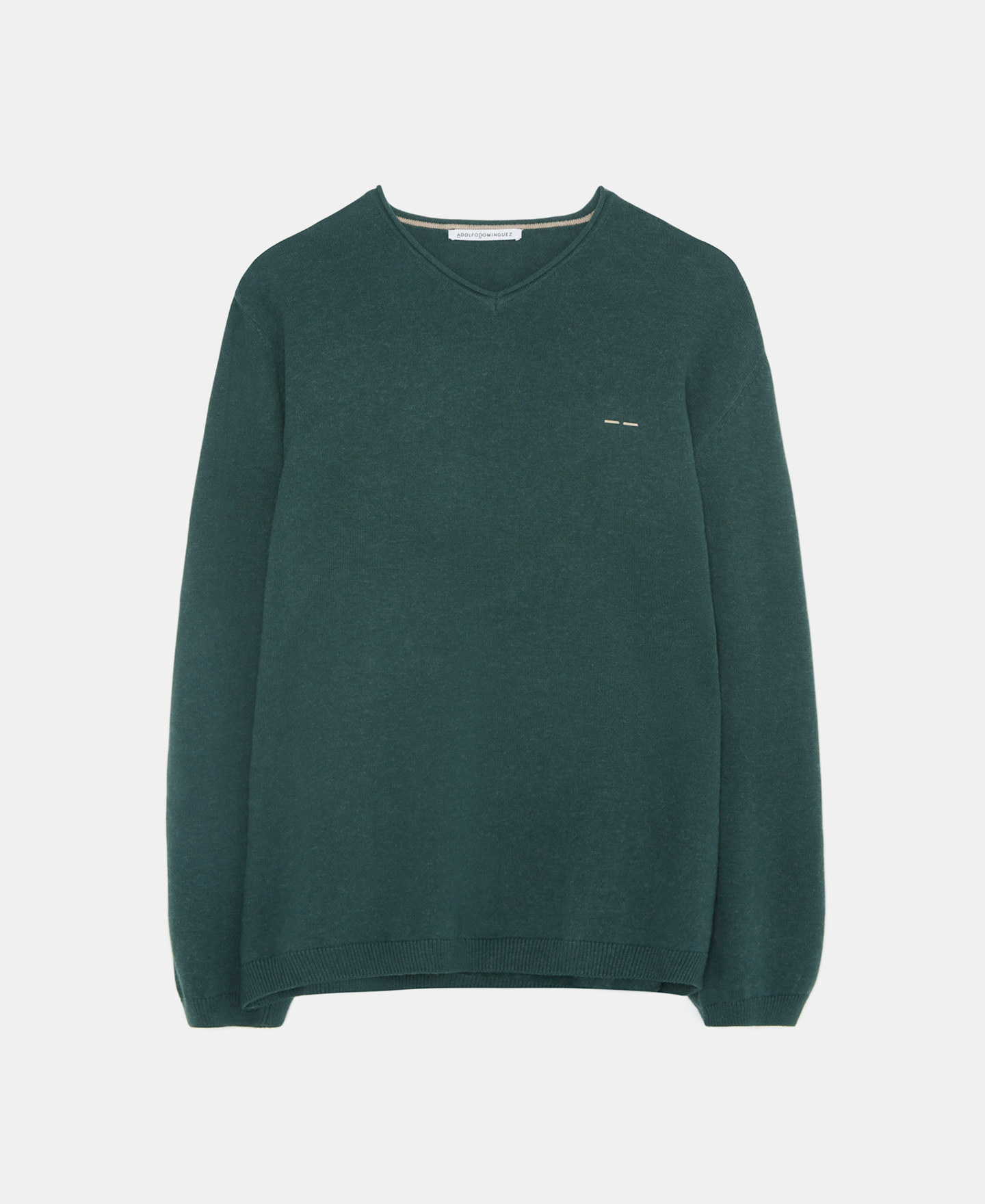 Cotton and wool v-neck sweater image number 4