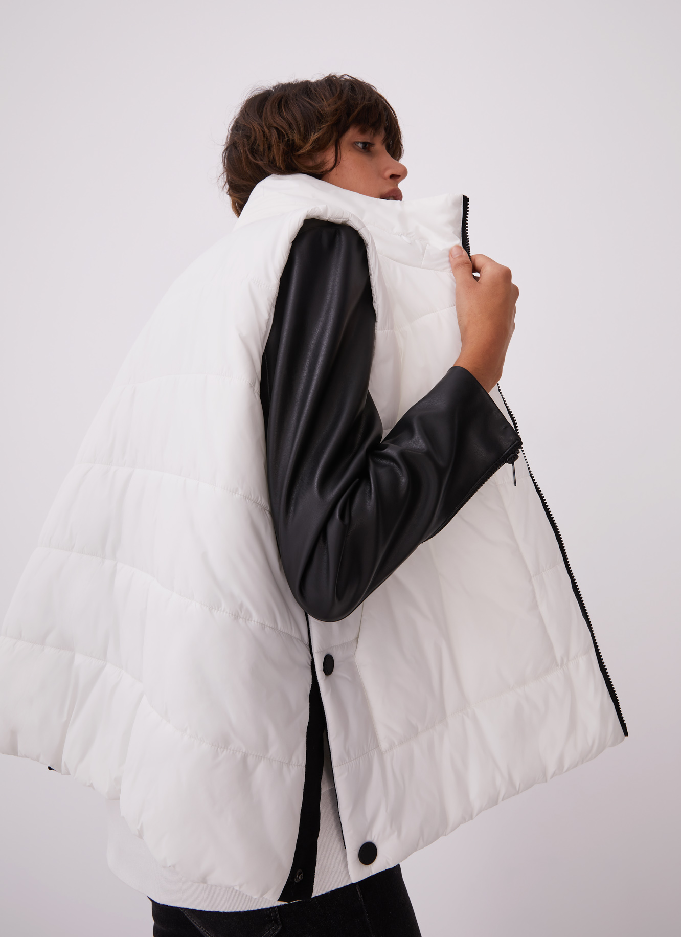 Padded waistcoat with hidden hood image number 3