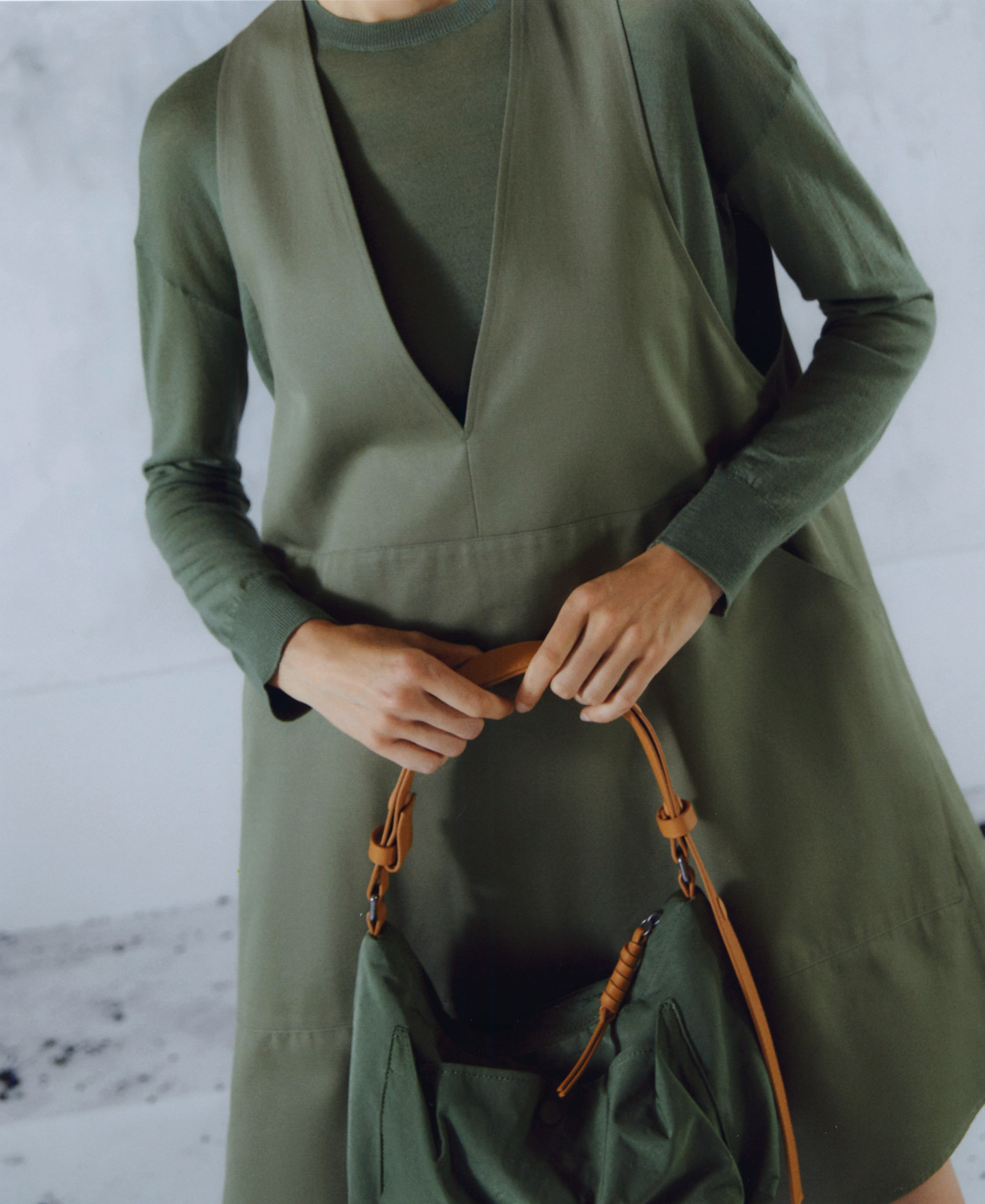 Cotton pinafore dress image number 3