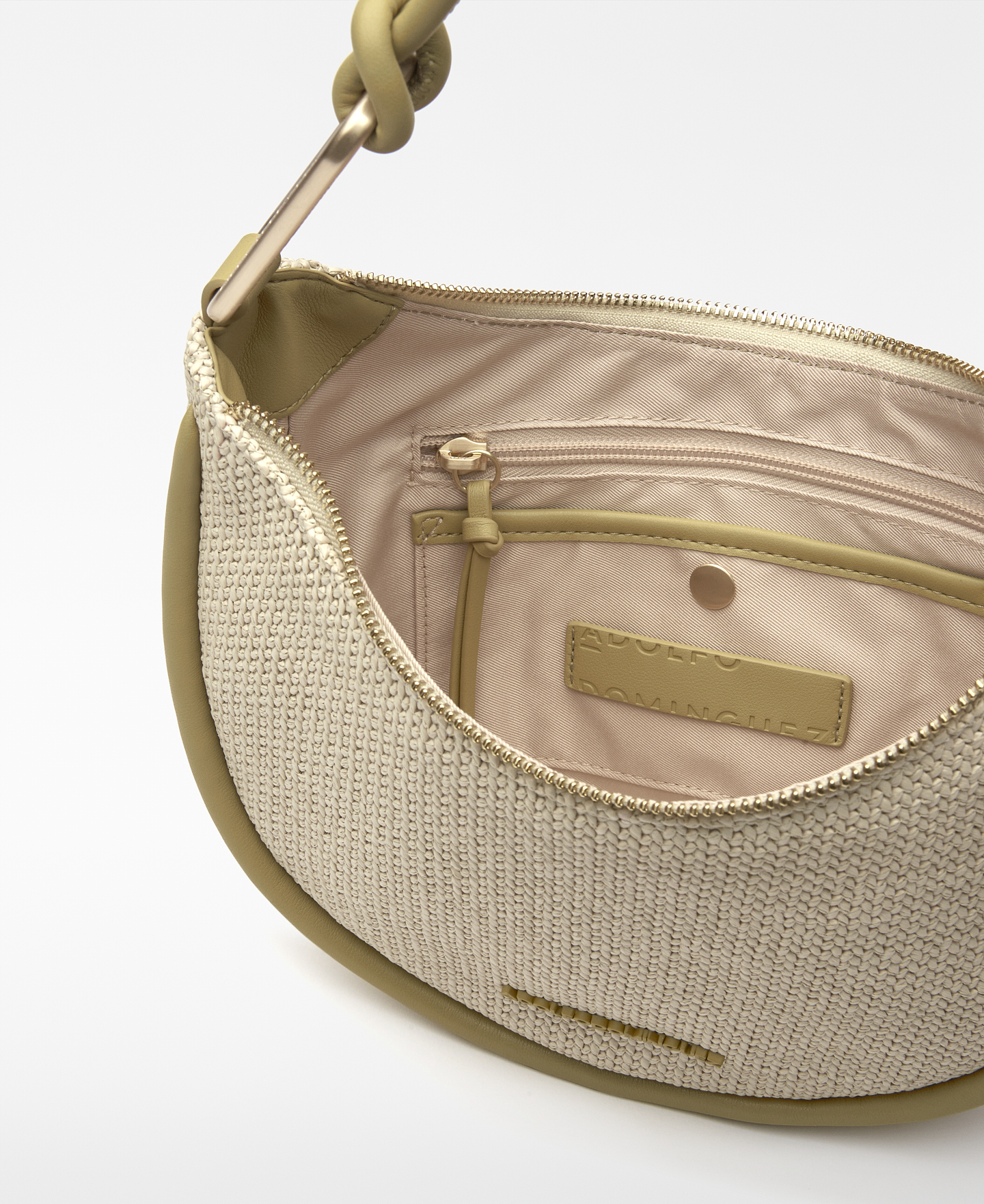 Luna raffia-textured shoulder bag woman image number 3