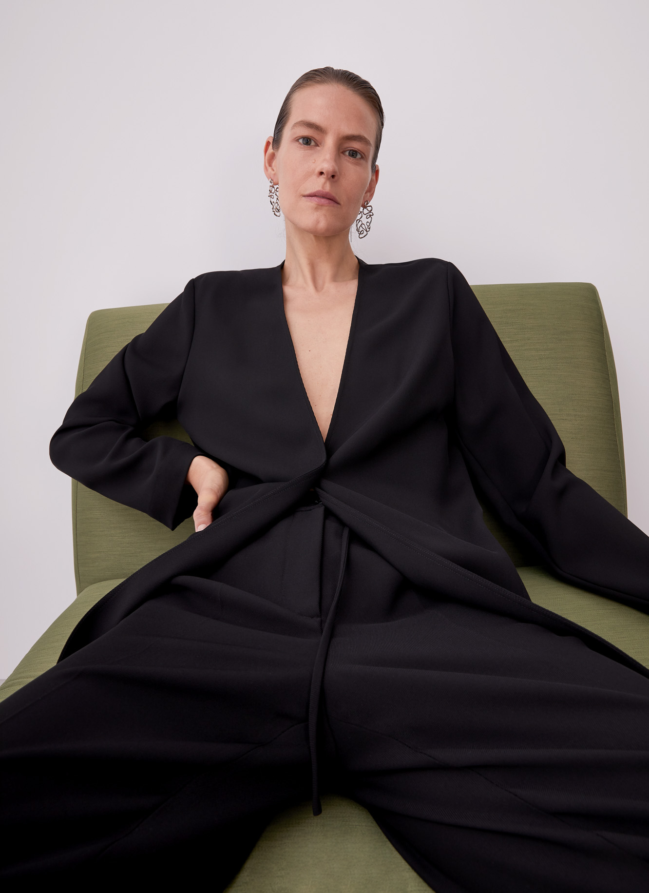 Oversize jacket without lapels image number 3