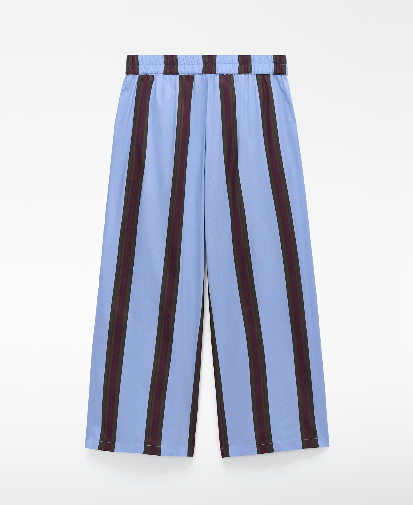 Cotton striped culotte trousers image number 7