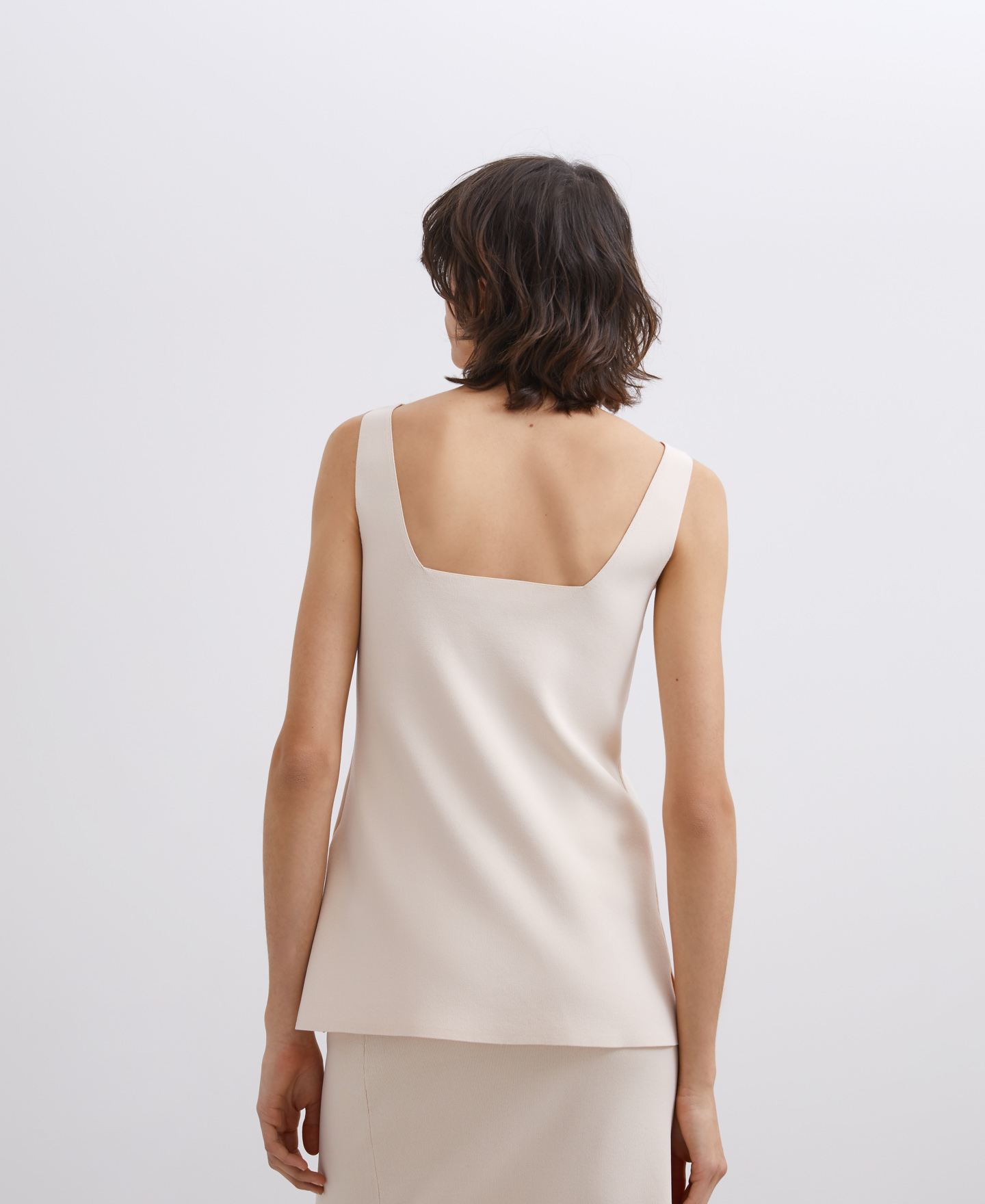 Square neckline top viscose rubber knit image number 1