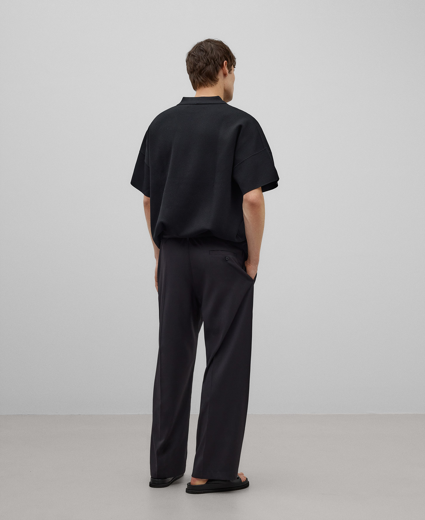 Wide leg trousers with belt man image number 2