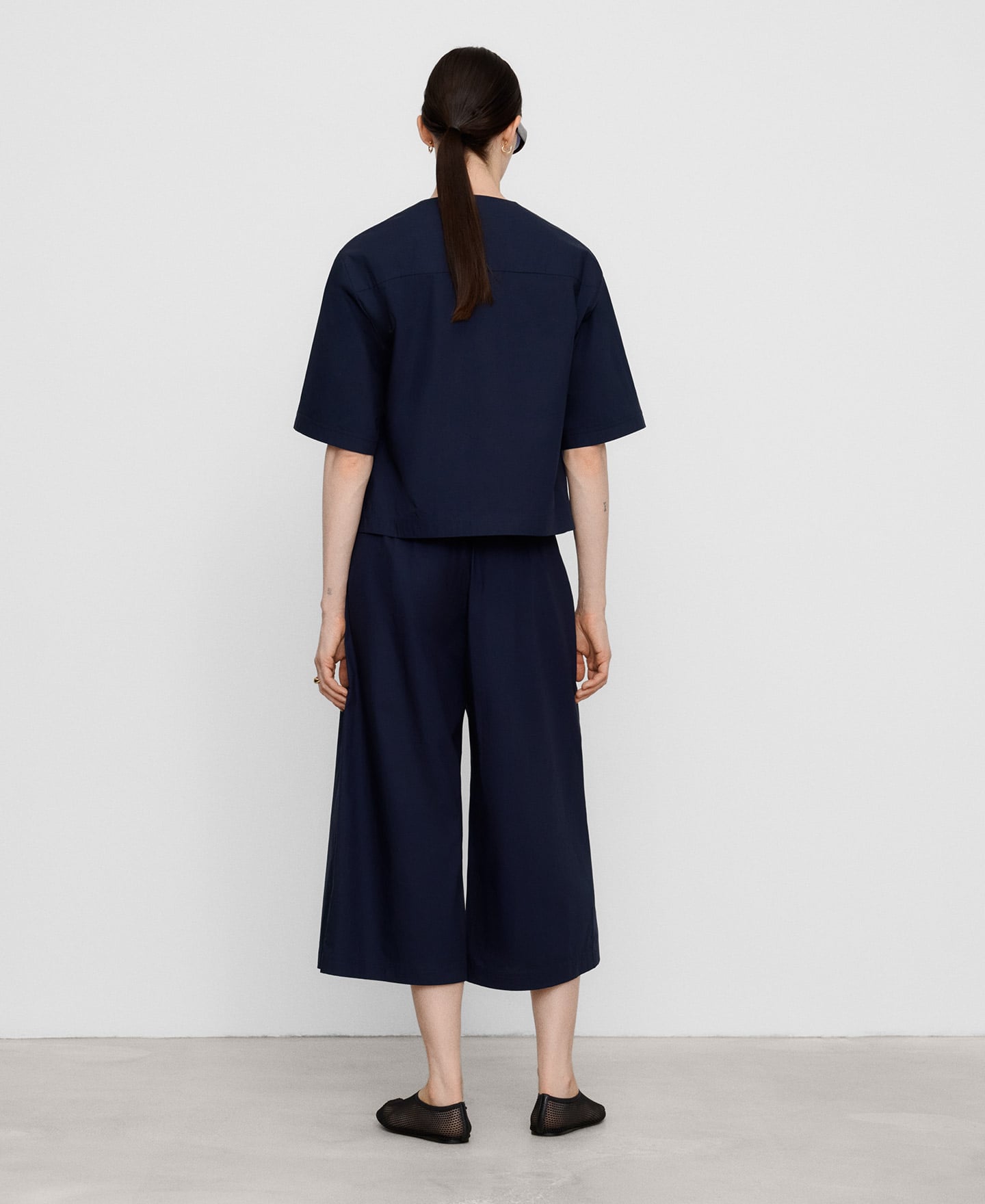 Poplin wrap-front top image number 2