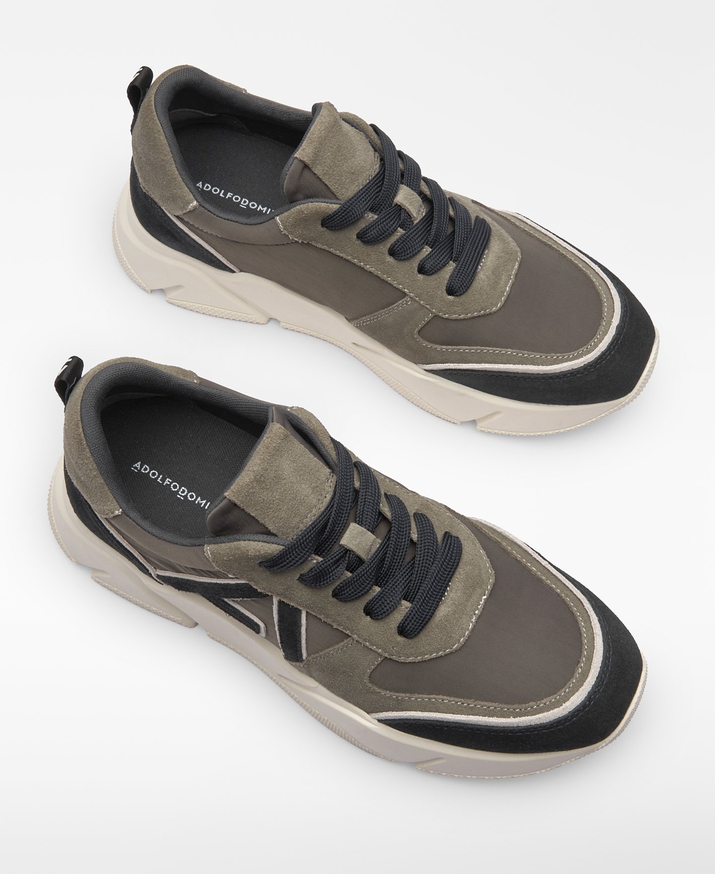 Suede and nylon platform sneaker woman image number 1