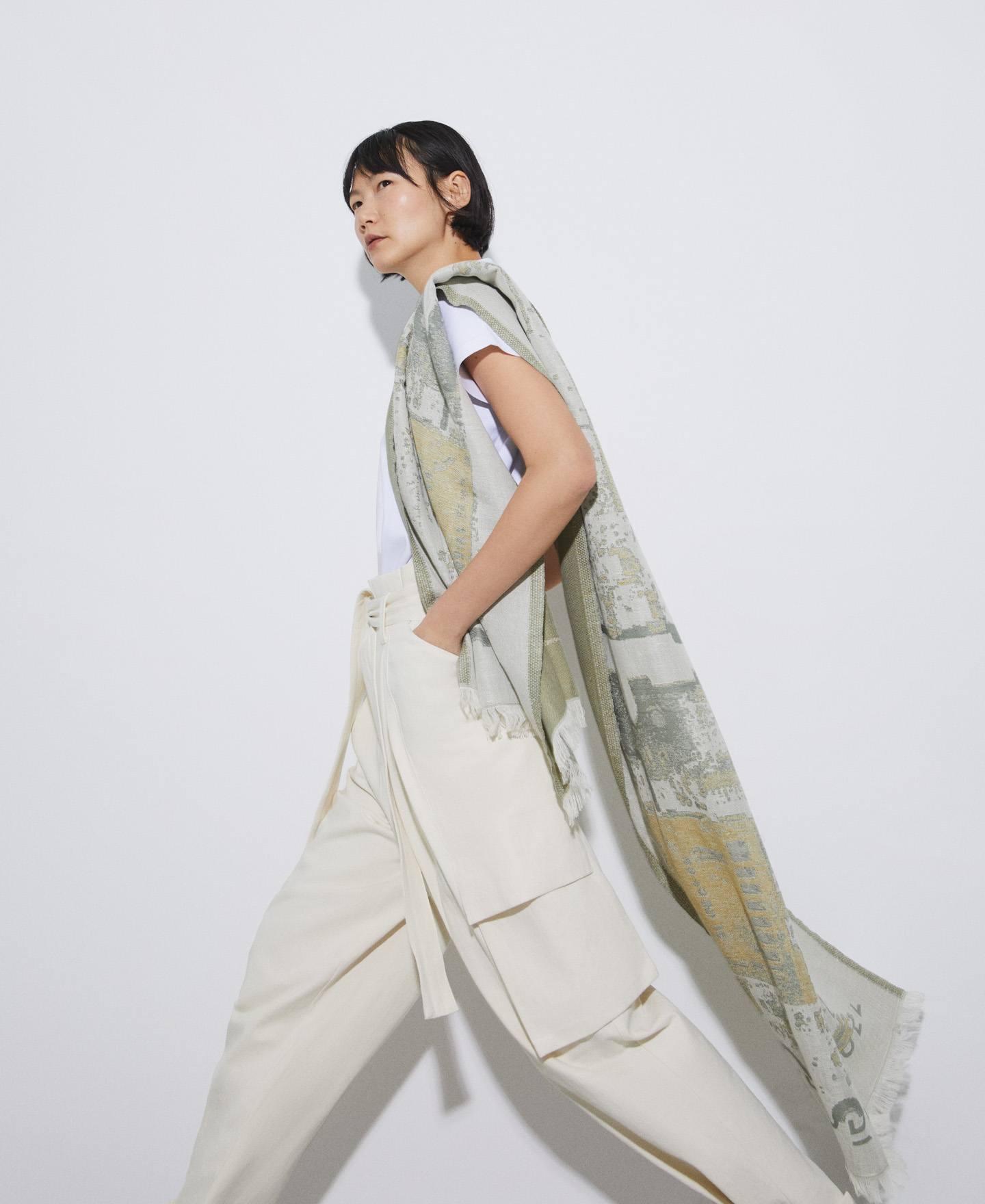 Responsible cotton jacquard shawl image number 3
