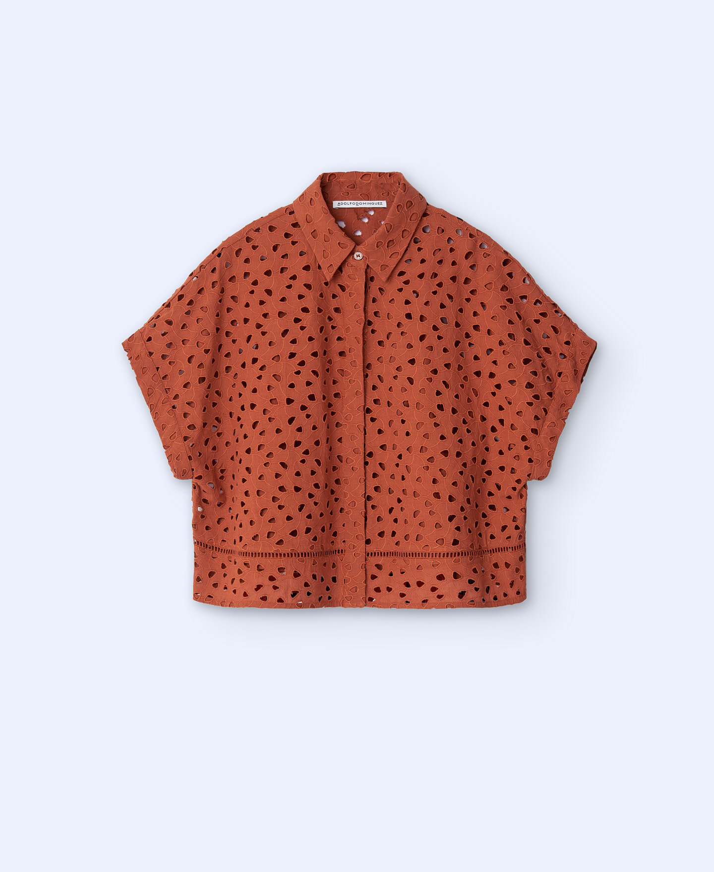 European linen square line shirt image number 4