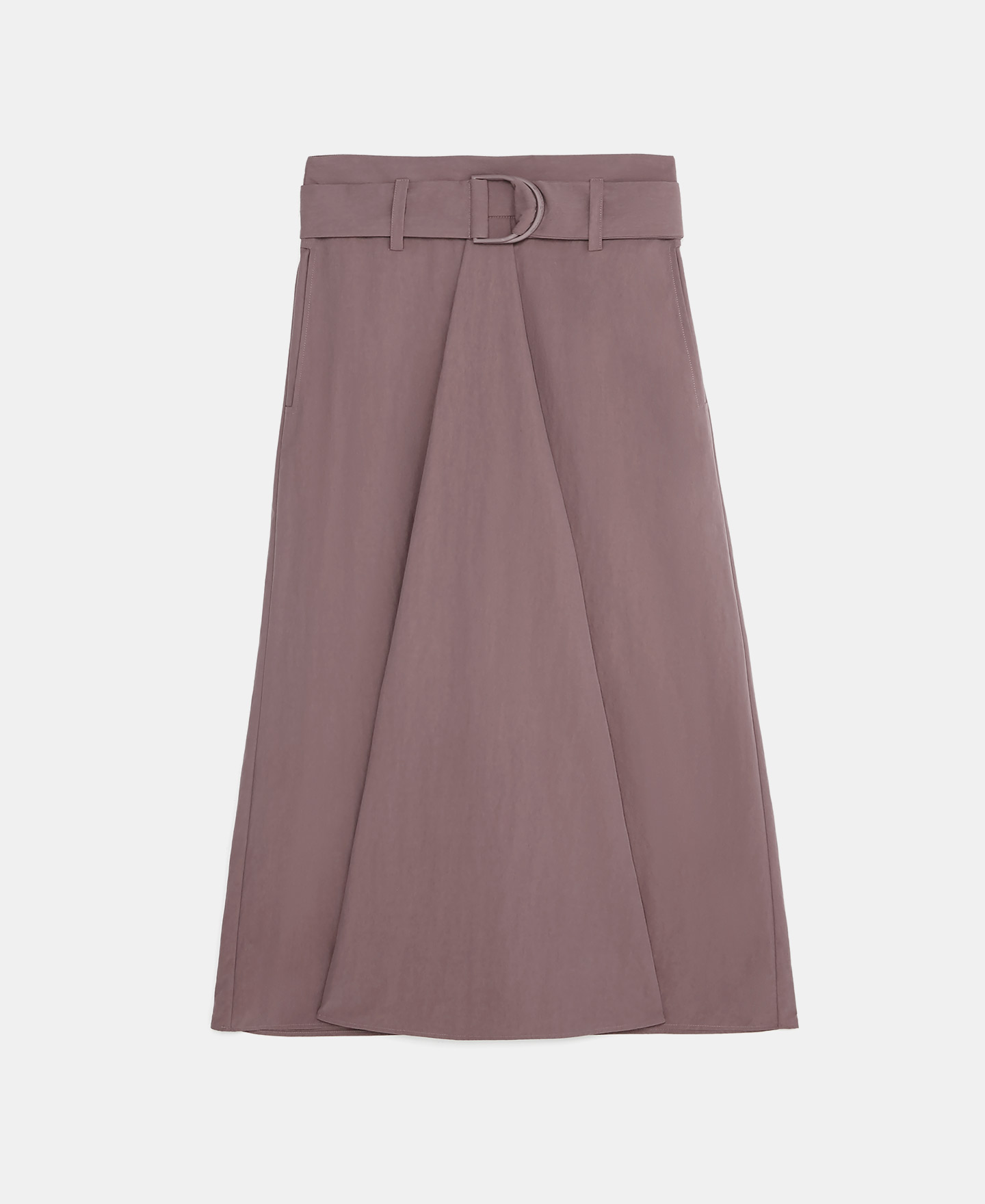 Cotton and nylon belted skirt image number 4