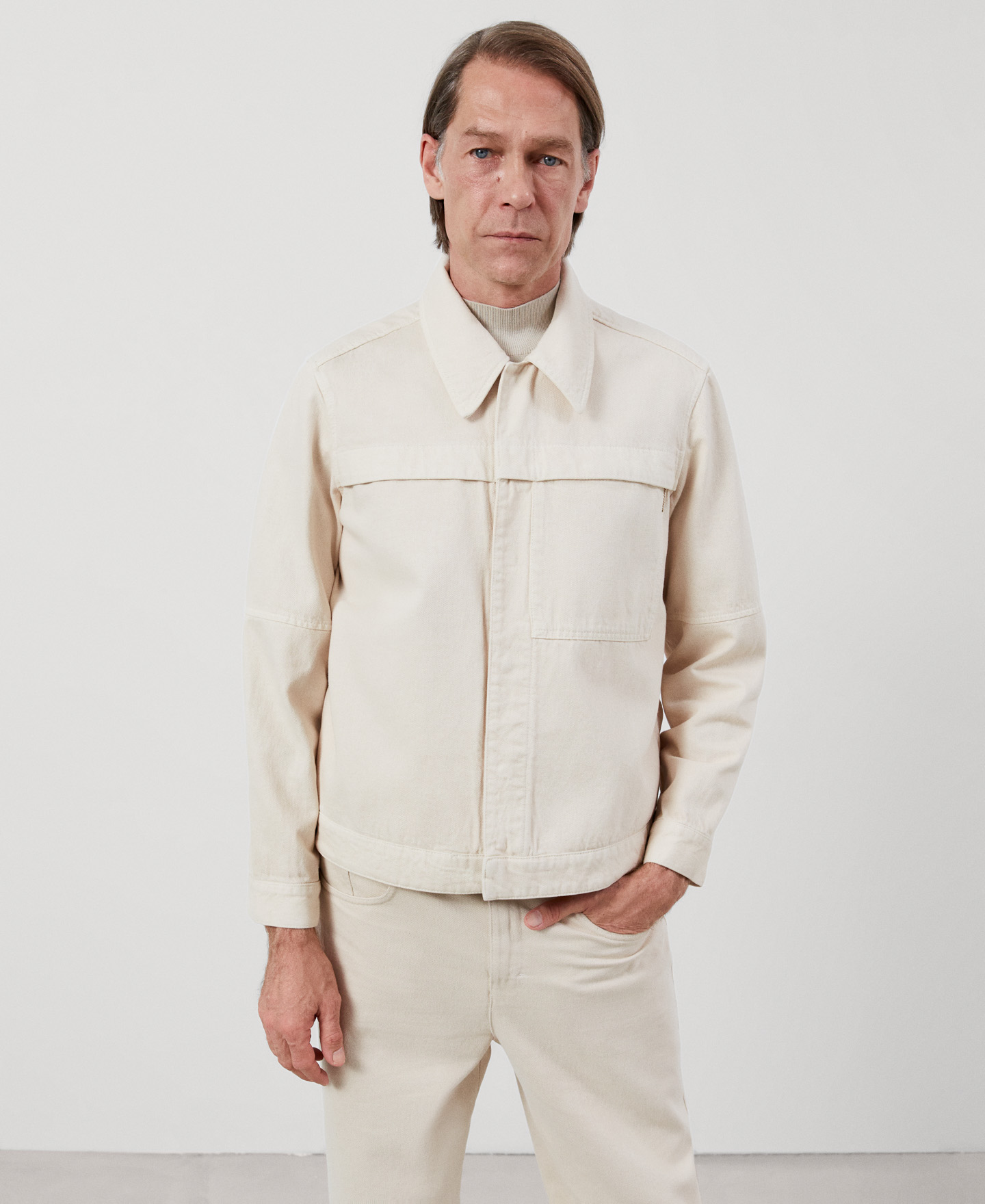 Cotton canvas trucker jacket image number 0