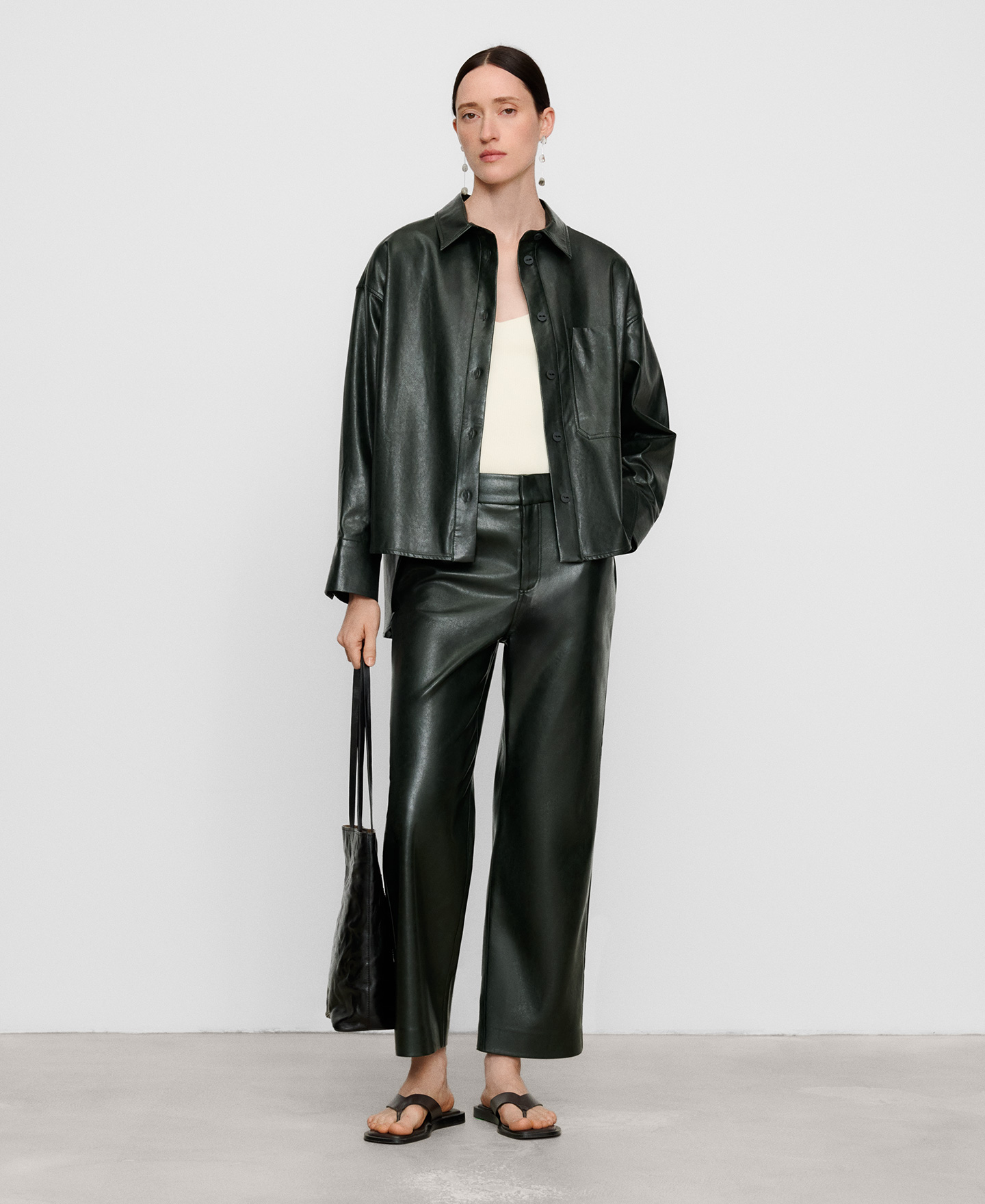 Leather-Non-Leather overshirt image number 1