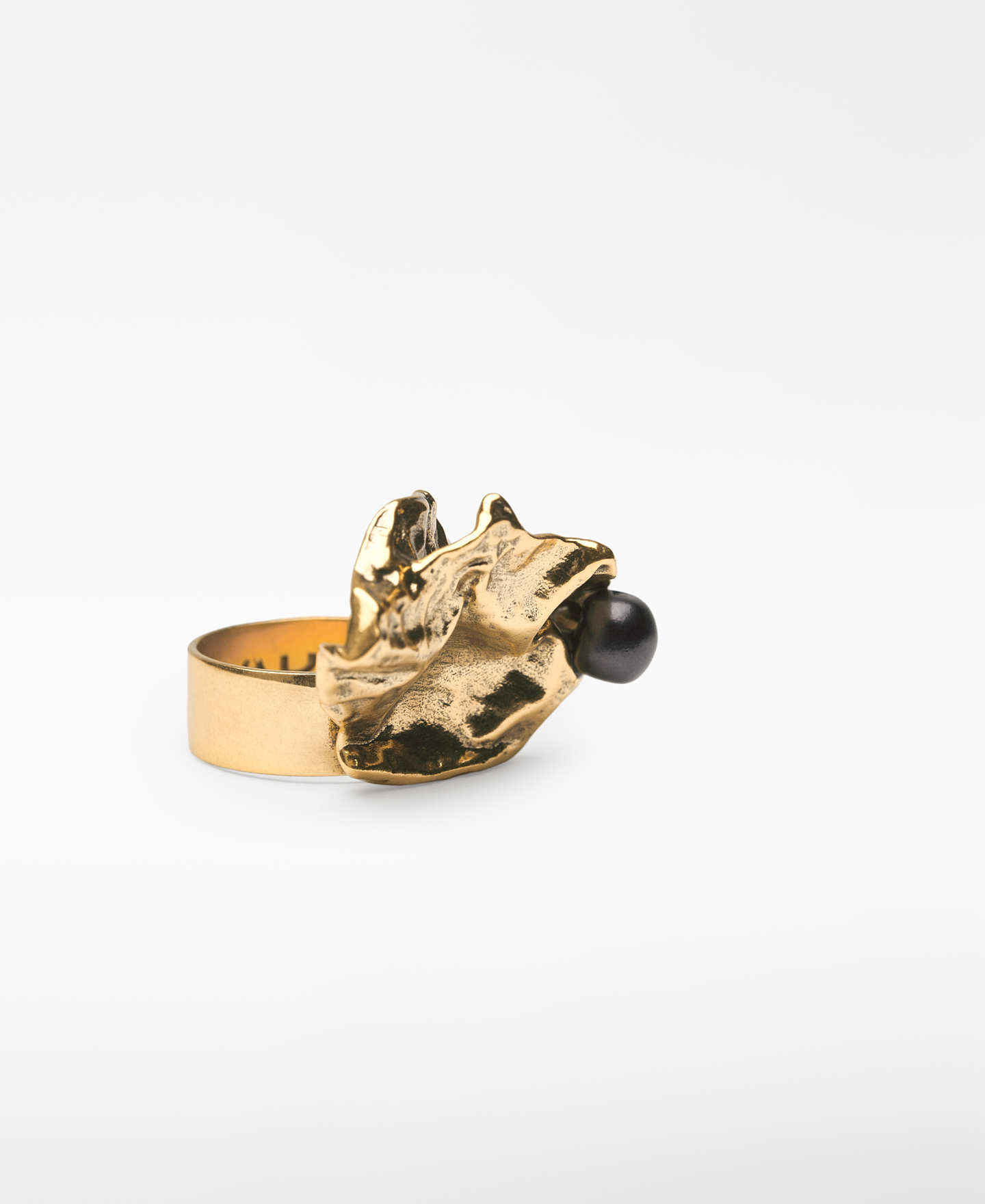 Metal maxi ring with pearl woman image number 2