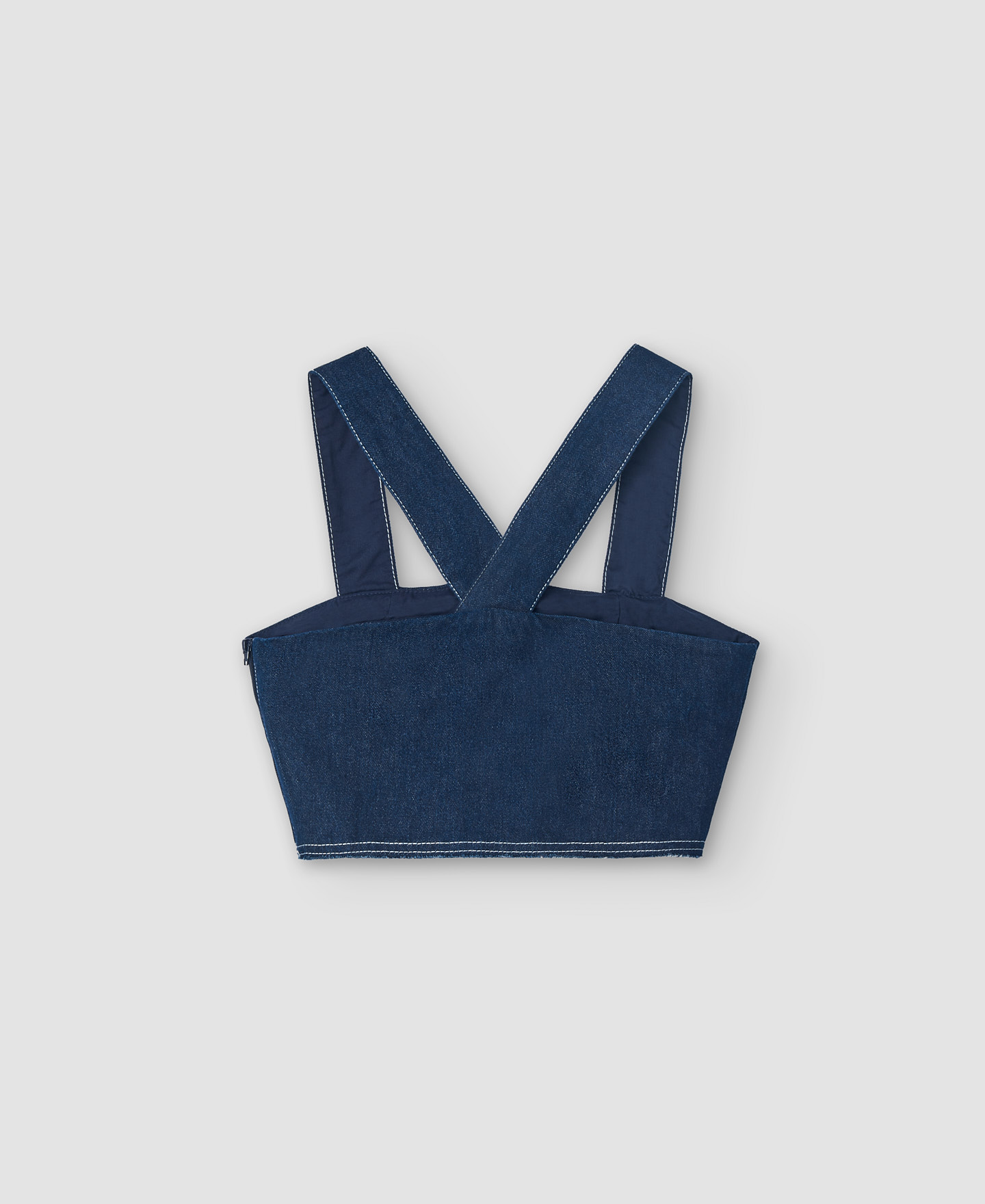 Denim top with contrasting stitching image number 1