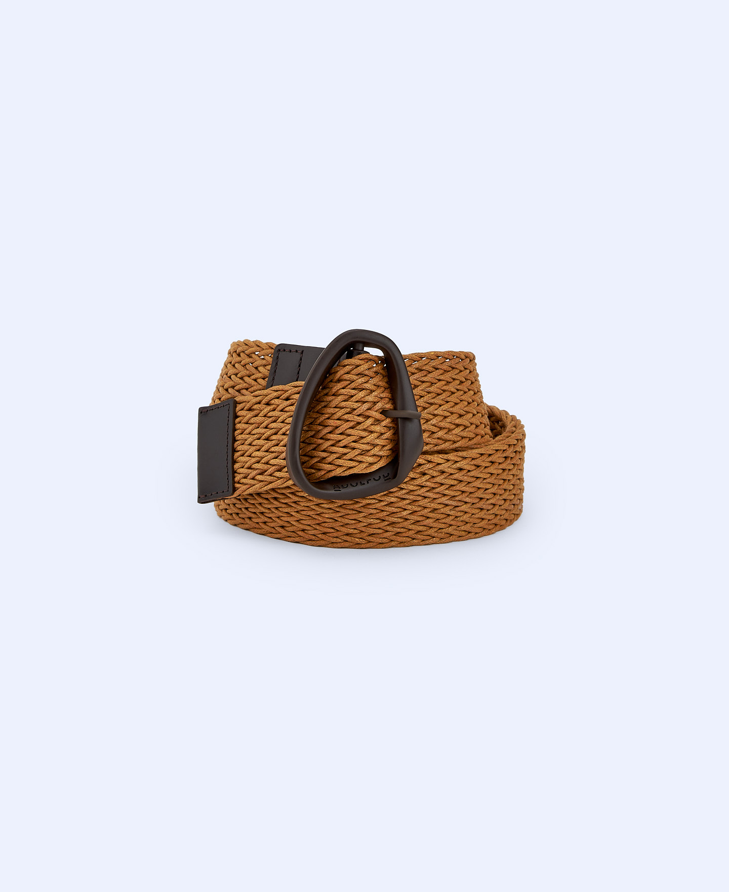 Leather and cotton braided belt image number 1