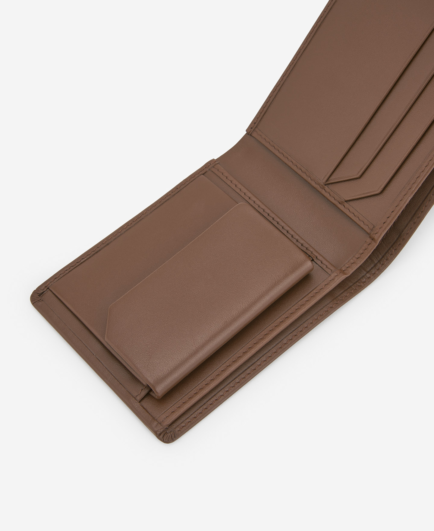 Brown leather foldable wallet image number 2