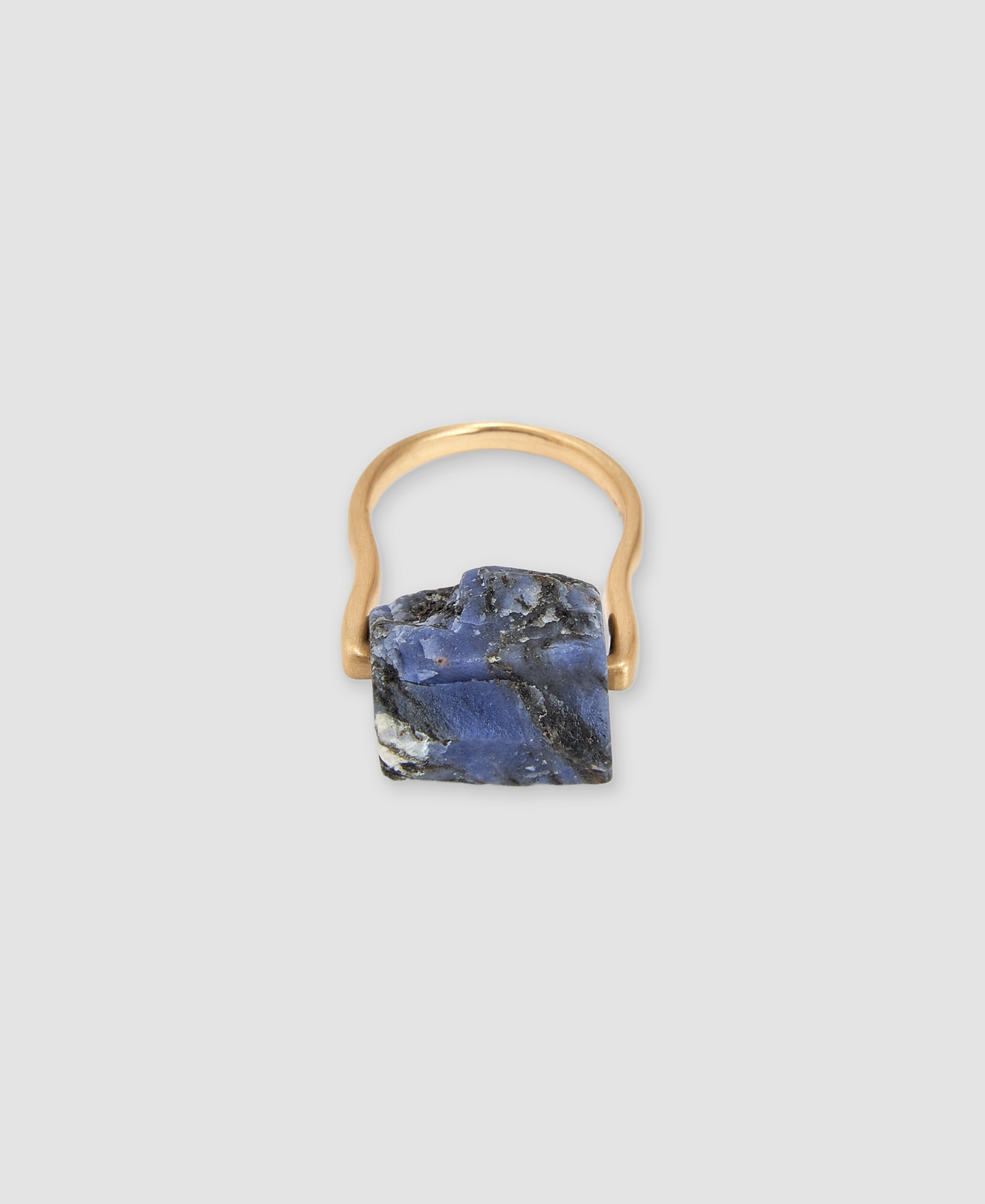 Brass and natural stone ring image number 0