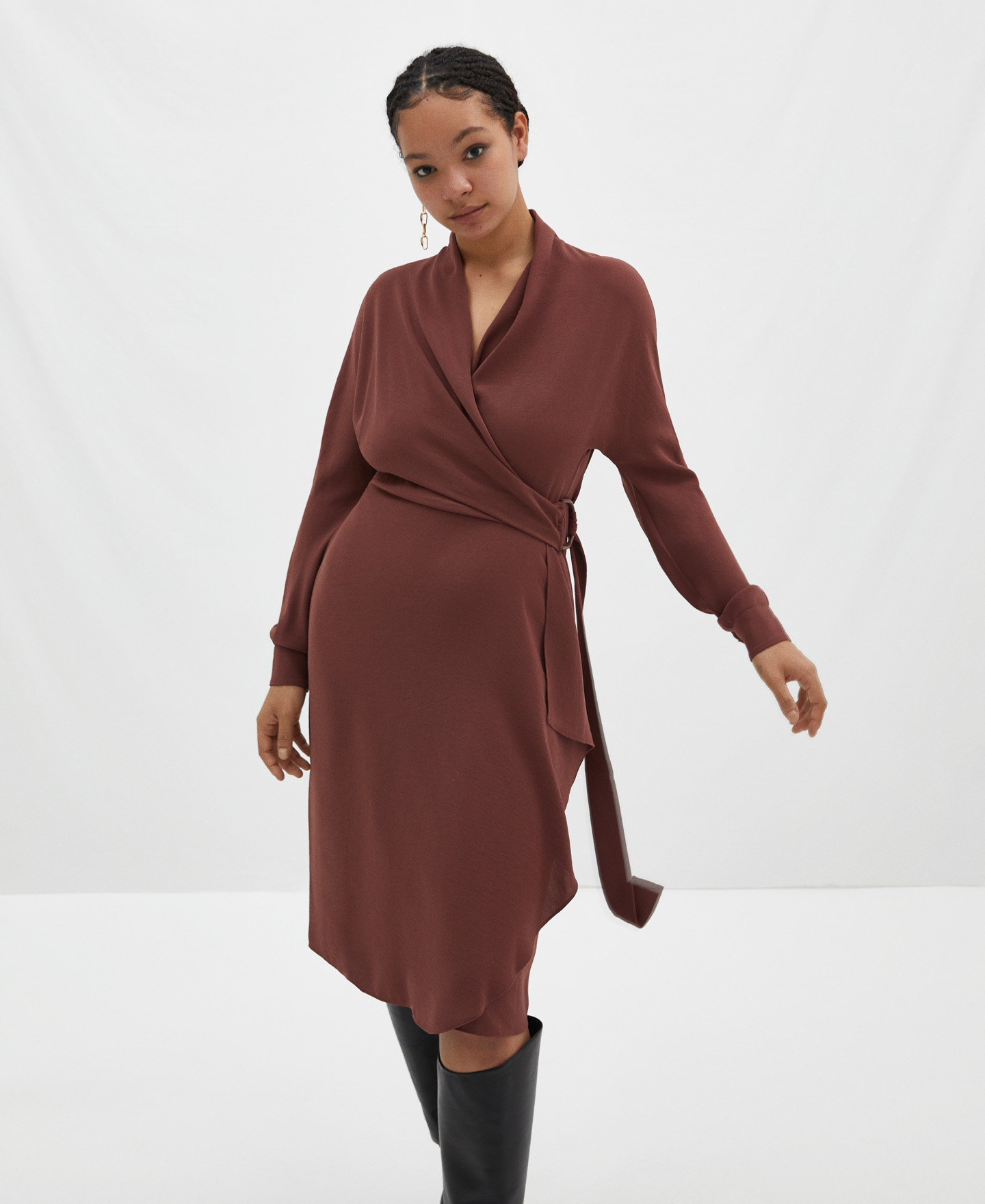 Wrap-around dress with side lacing image number 0