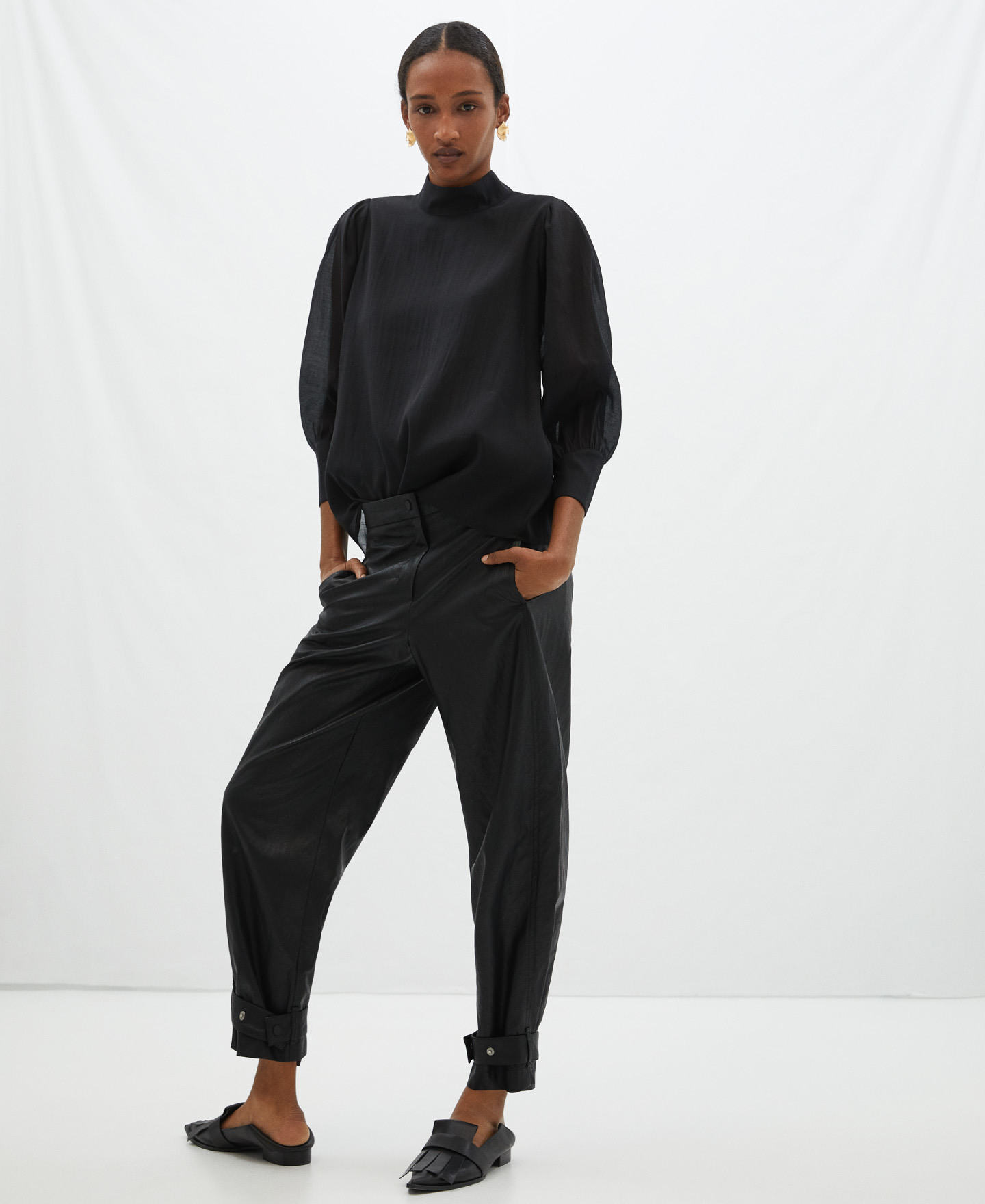 Semitransparent blouse in lyocell image number 1