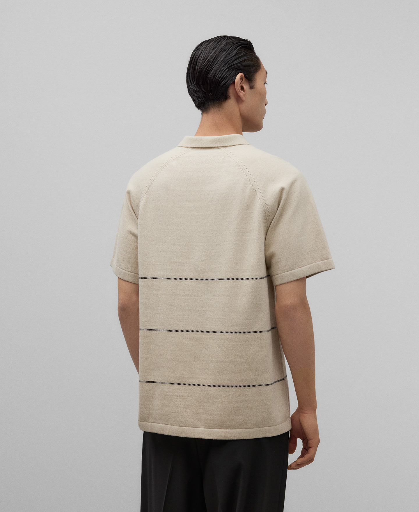 Polo en coton à rayure discontinue homme image number 2