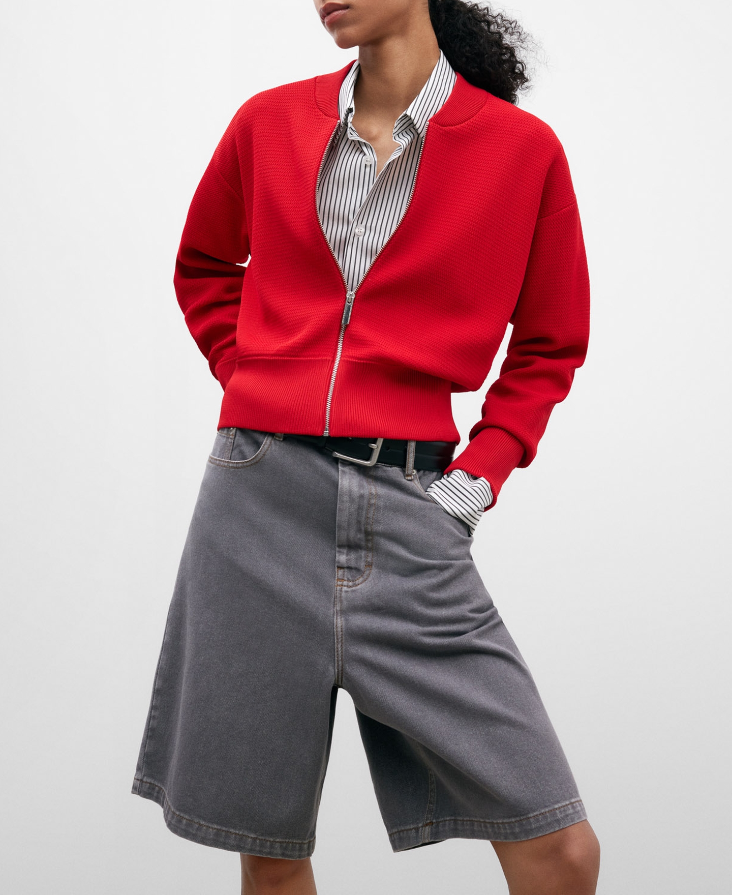 Short jacket in double-fronted knit image number 0