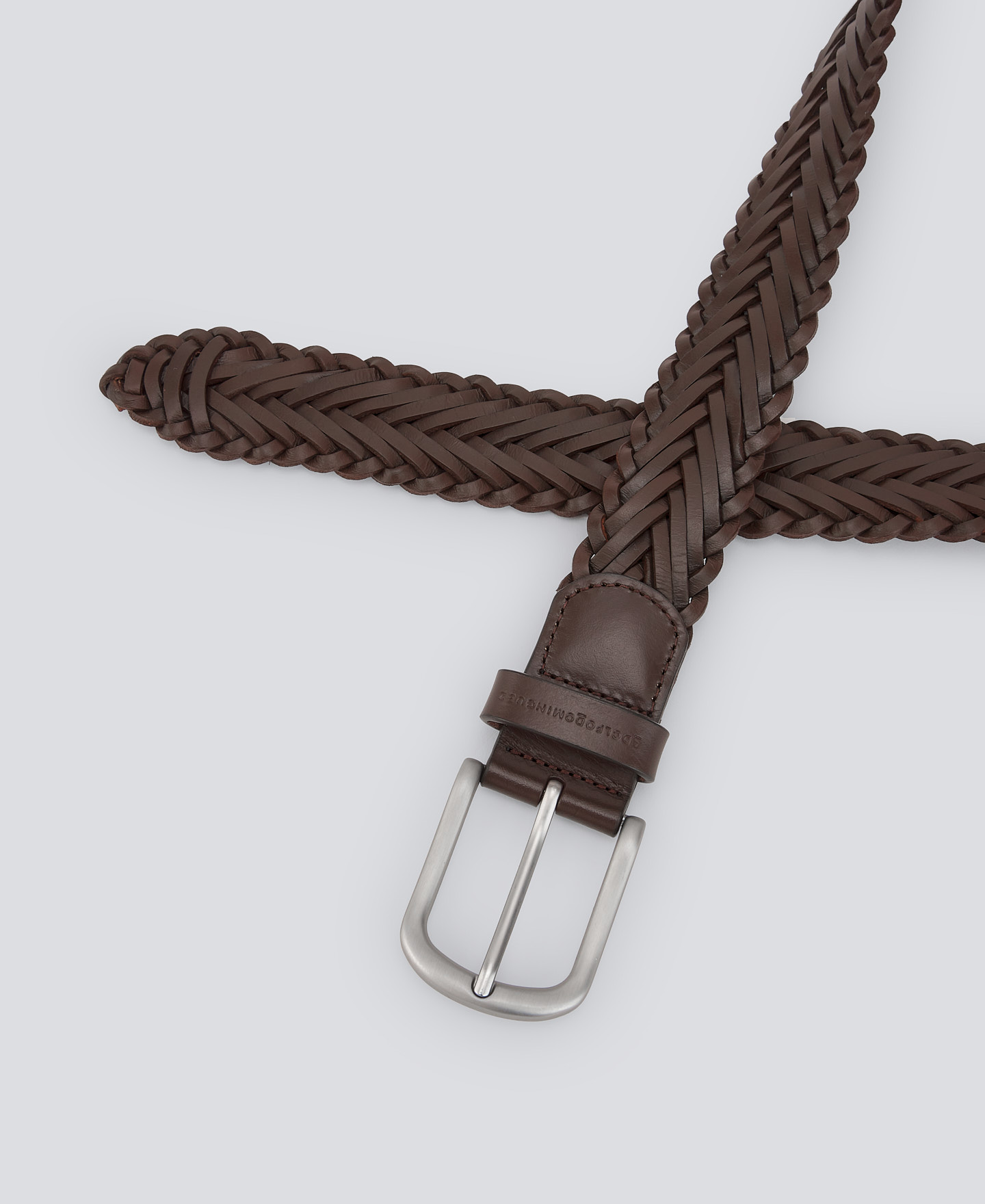 Braided leather belt man image number 2