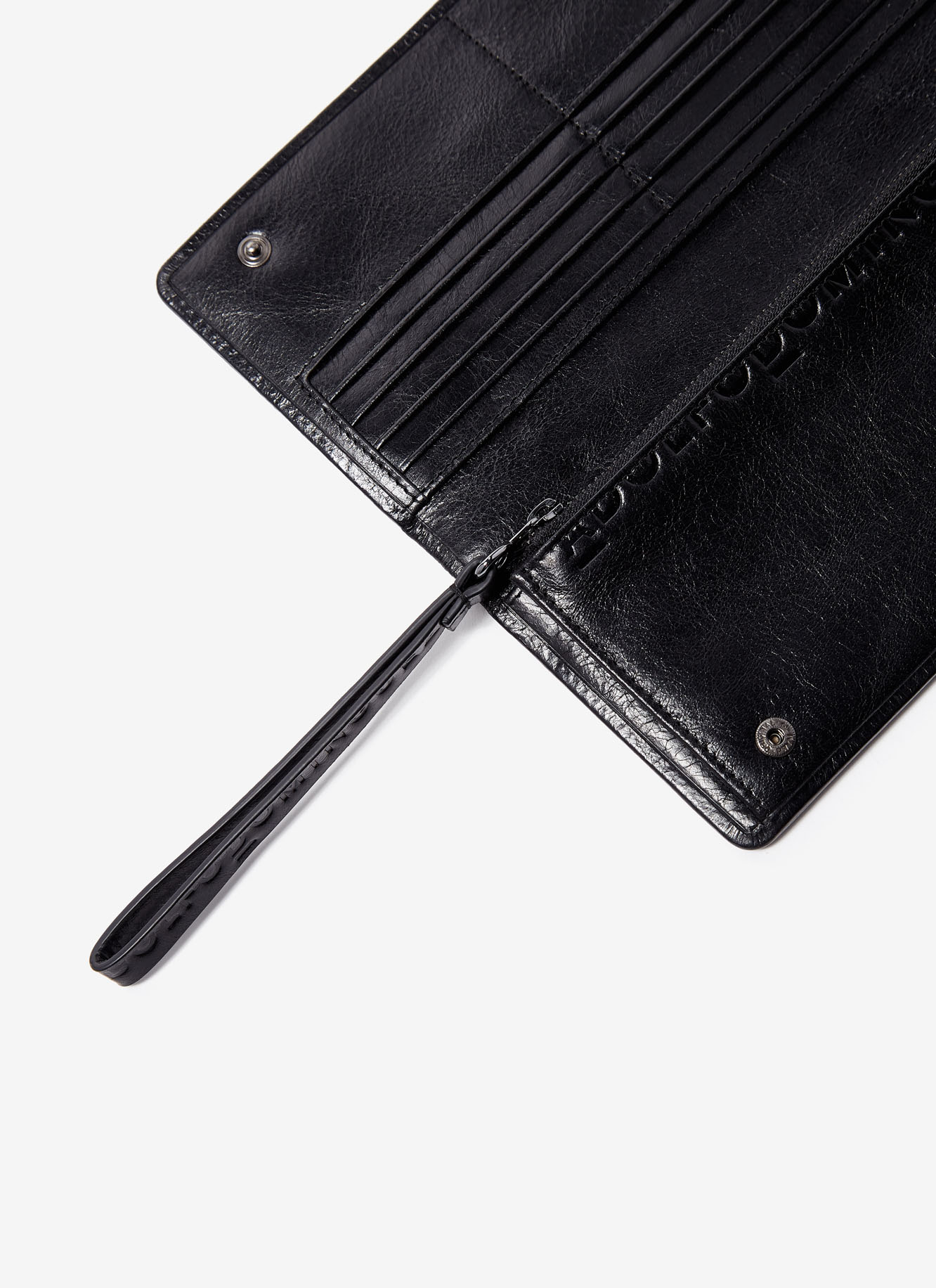 Crackled leather wallet-clutch image number 3