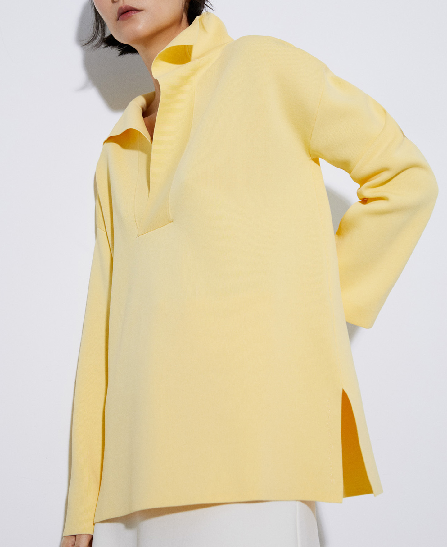 Nylon and viscose jersey knitted sweater image number 0