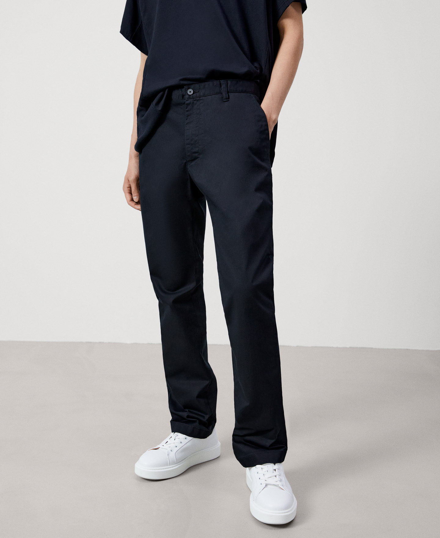 Stretch cotton chino trousers image number 0
