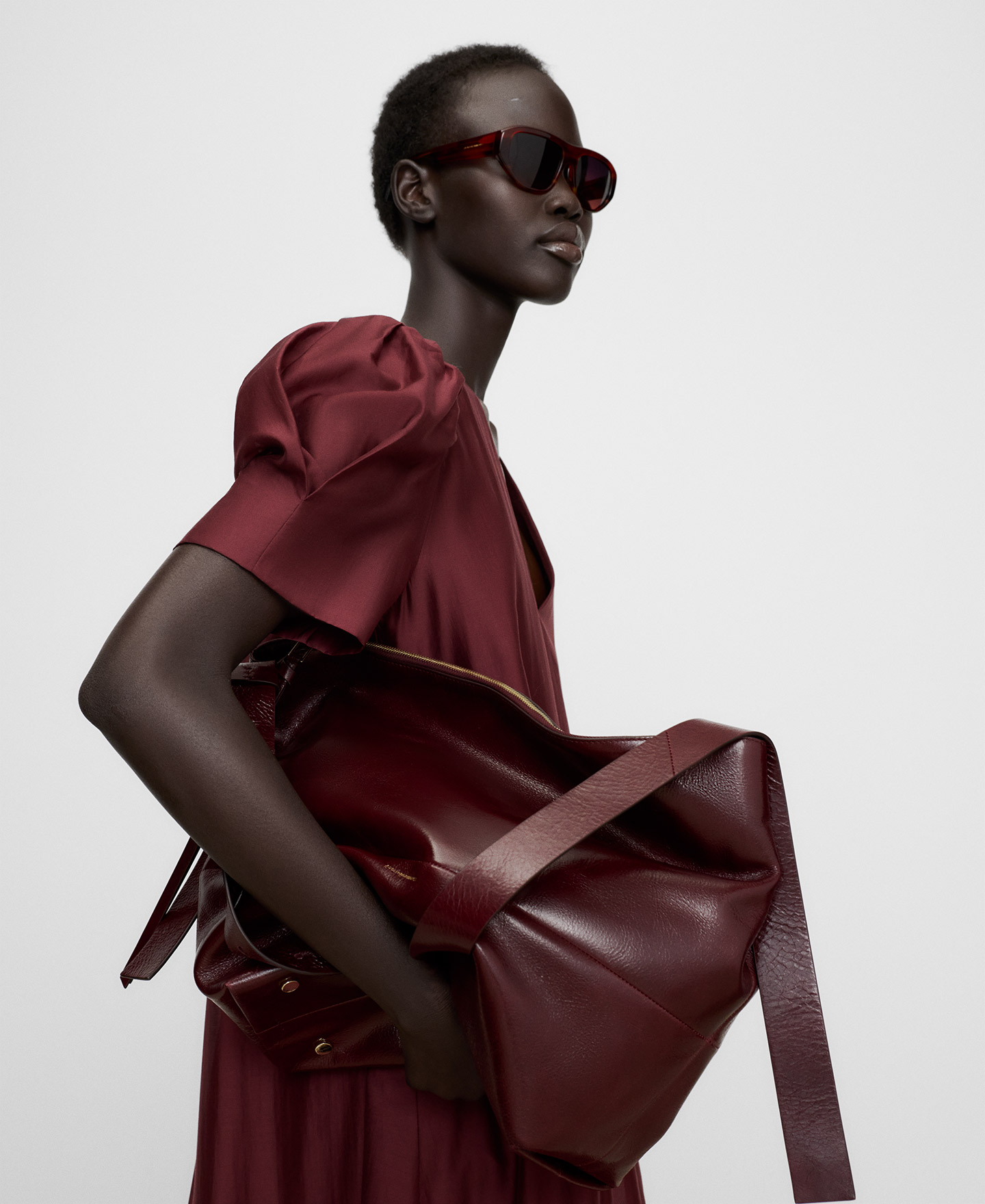 Long A-line dress with a wide ruffle image number 4
