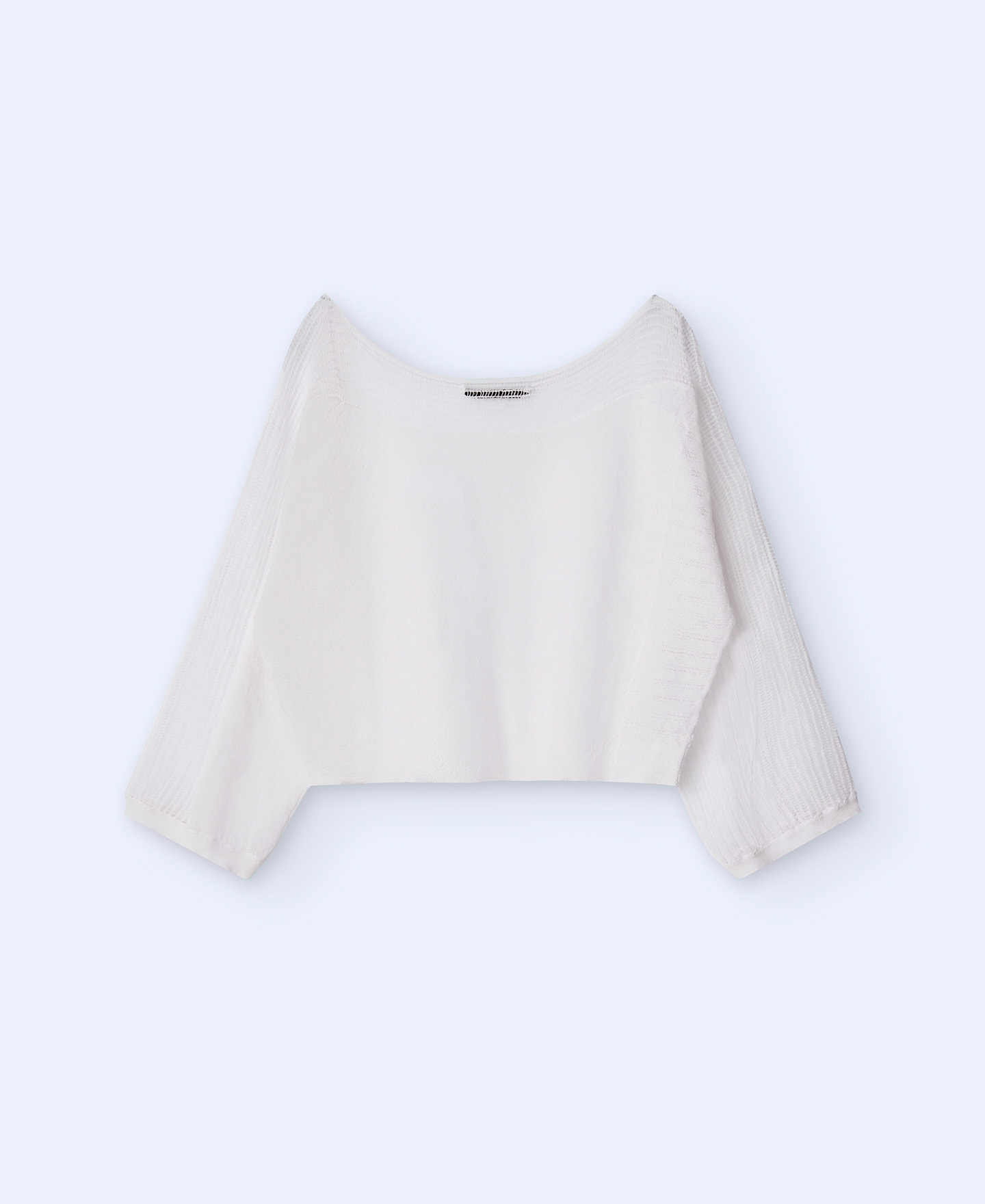 Short sweater with knit lace details image number 5