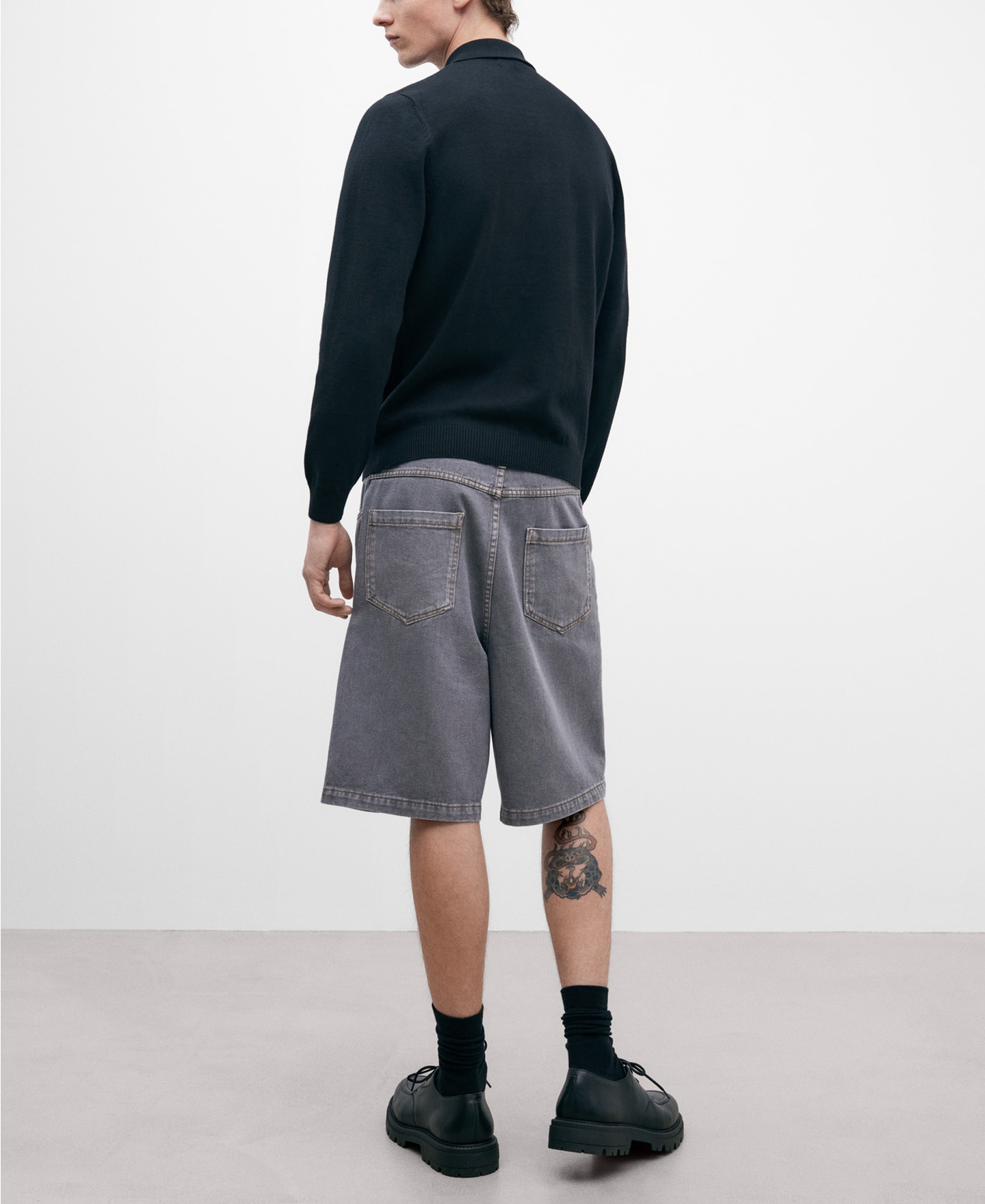 Long sleeve cotton polo shirt for men image number 2