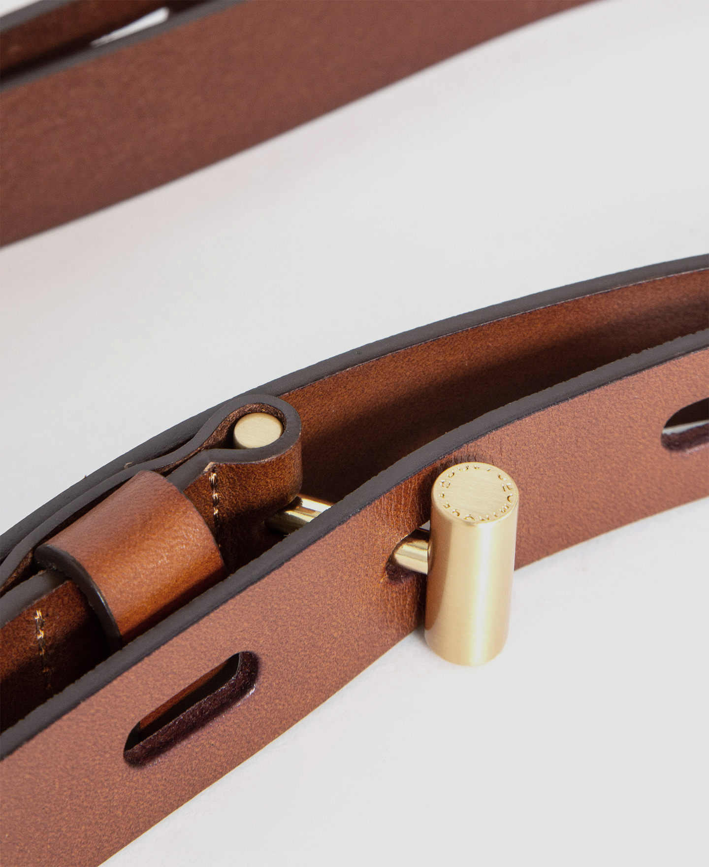 Belt with leather clasp fastening image number 1