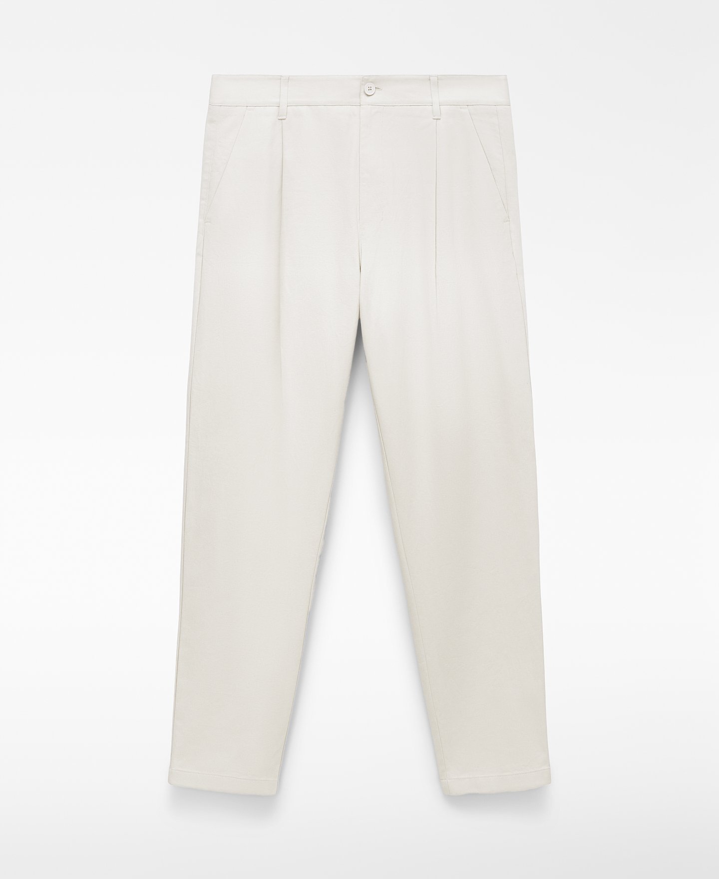 Relaxed fit pleated chino trousers image number 4