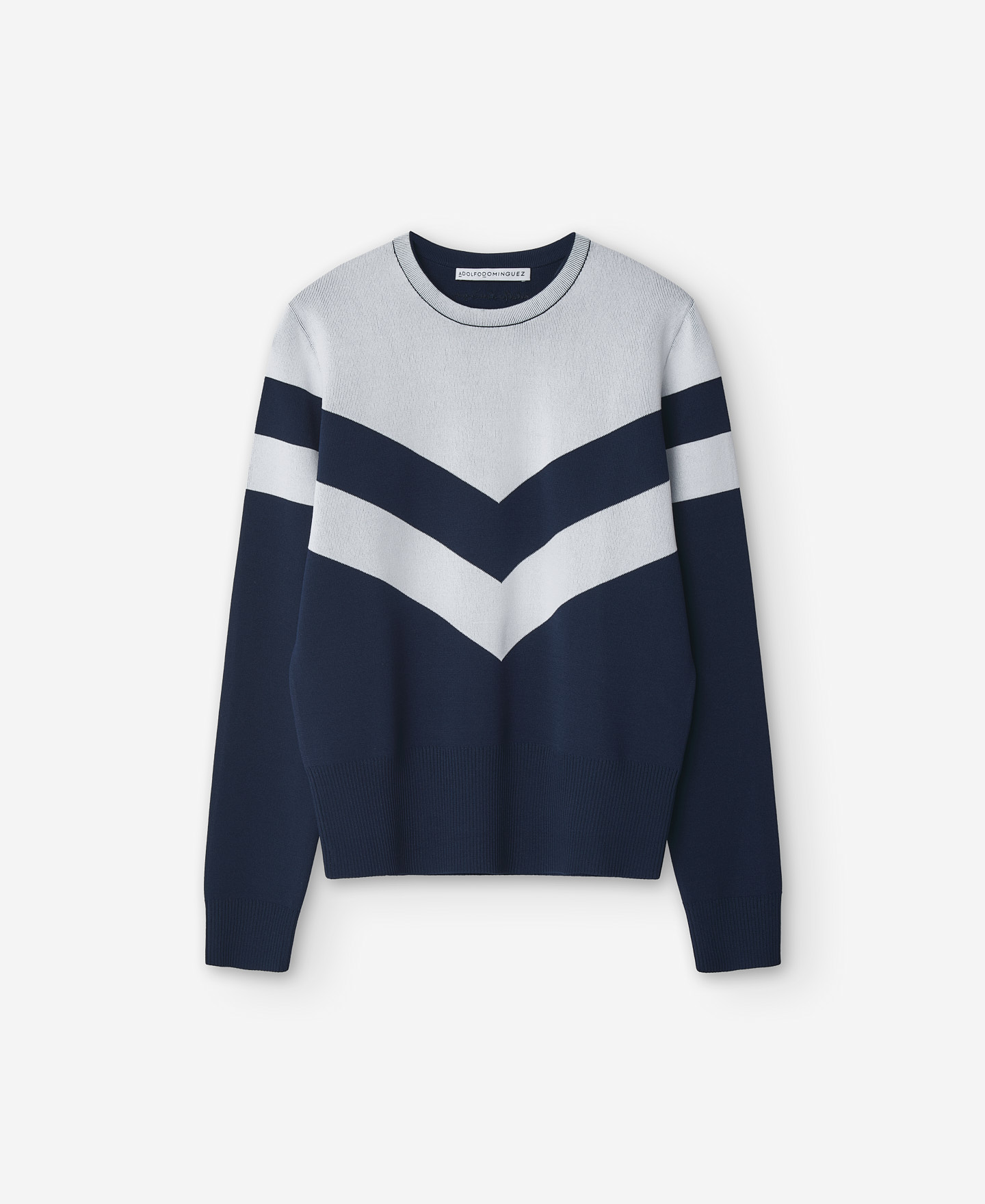 Two-colour double-front knitted sweater image number 4