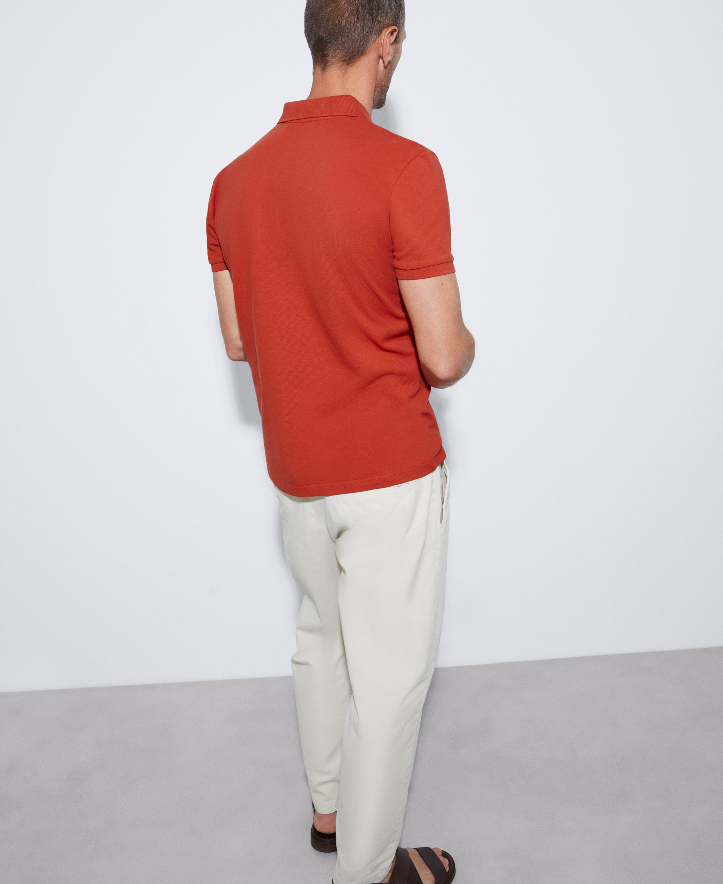 Cotton pique two button polo shirt image number 2