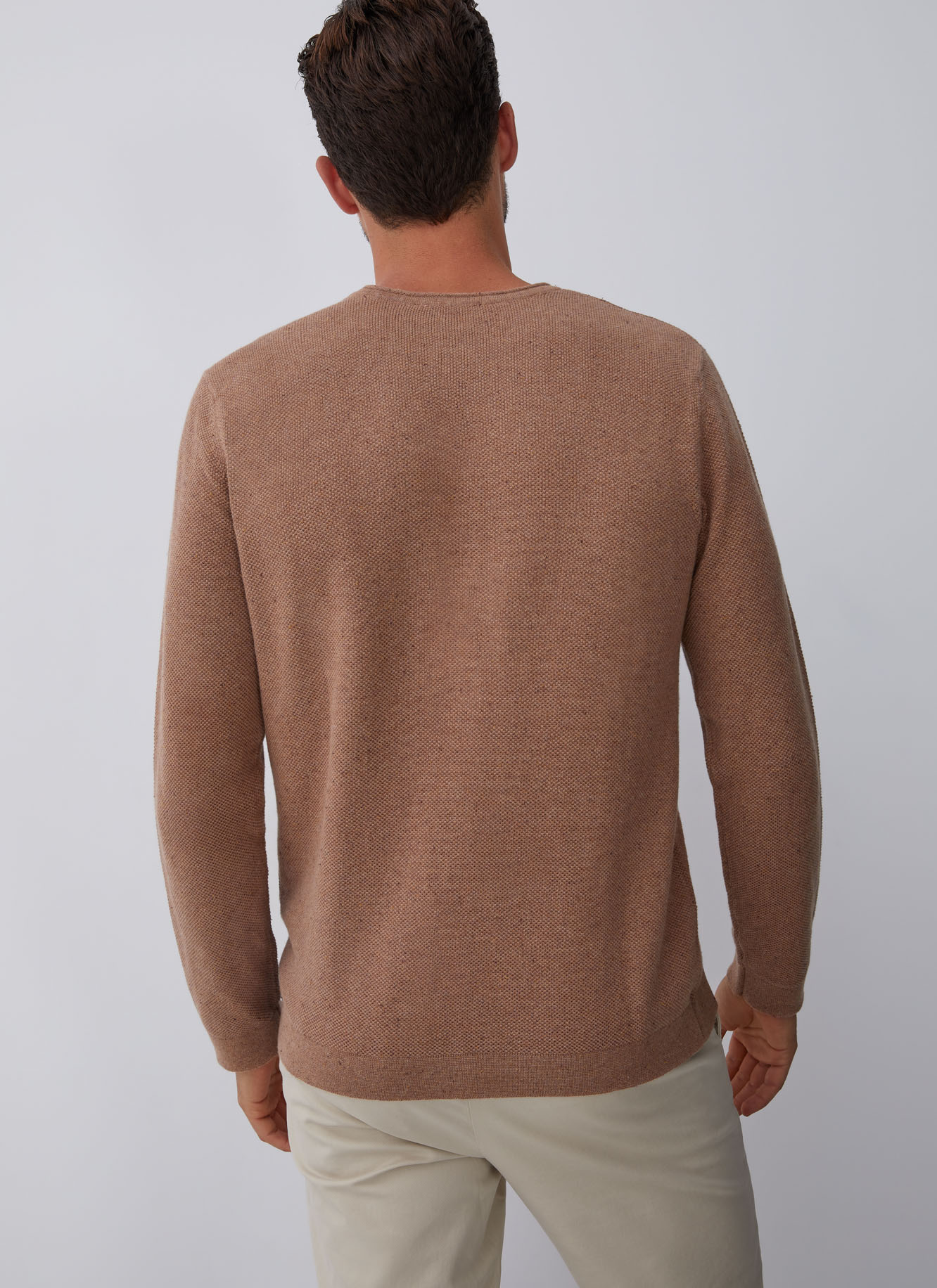 Mottled sweater with roll edge neck image number 1