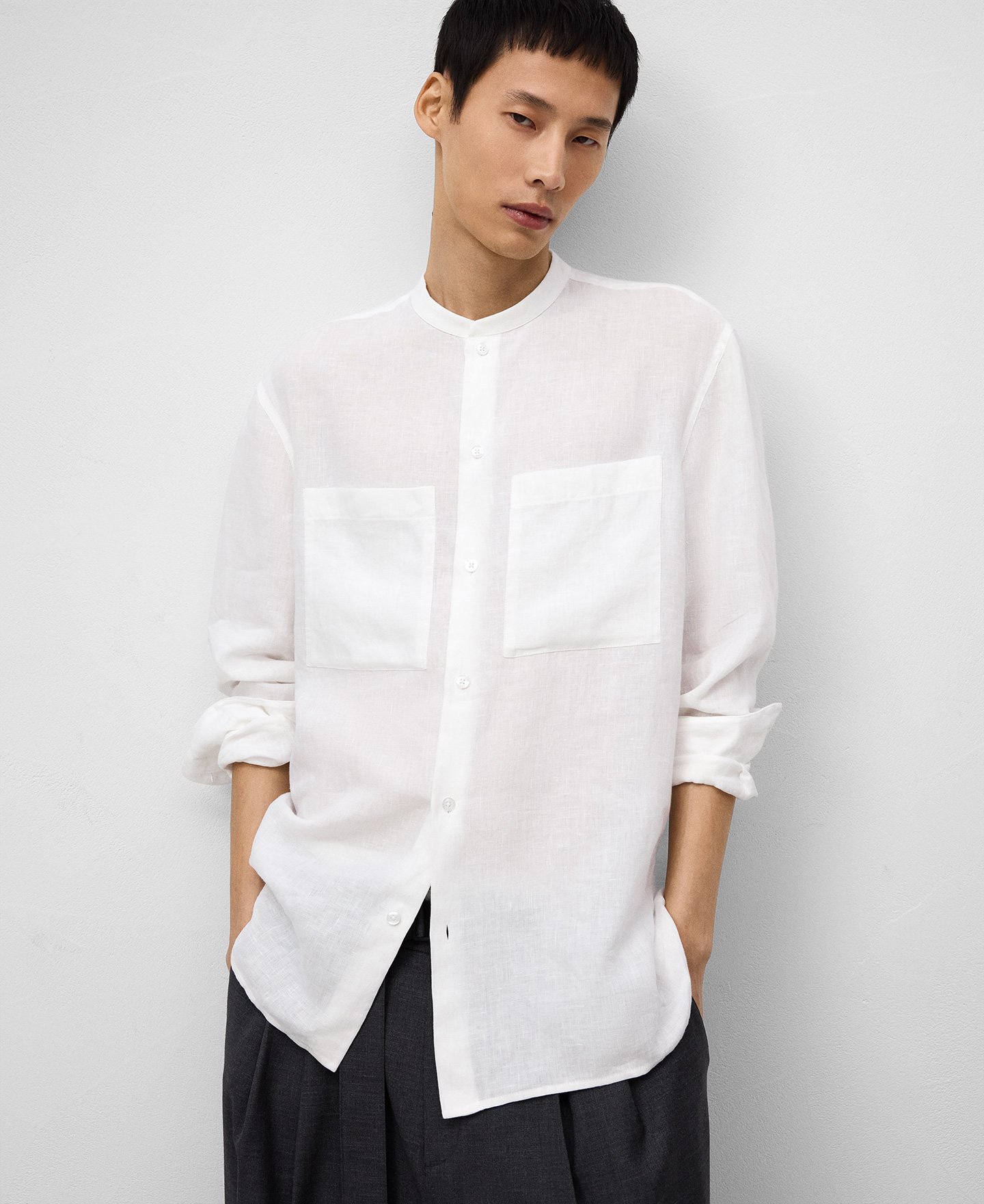 European linen shirt with pockets man image number 0