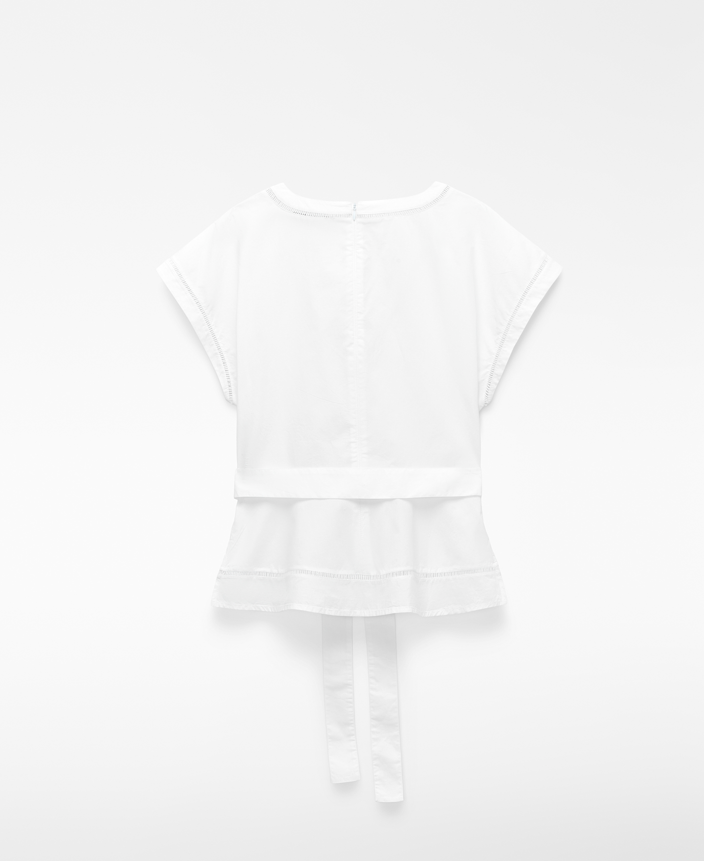 Cotton fitted top with lace trim image number 5