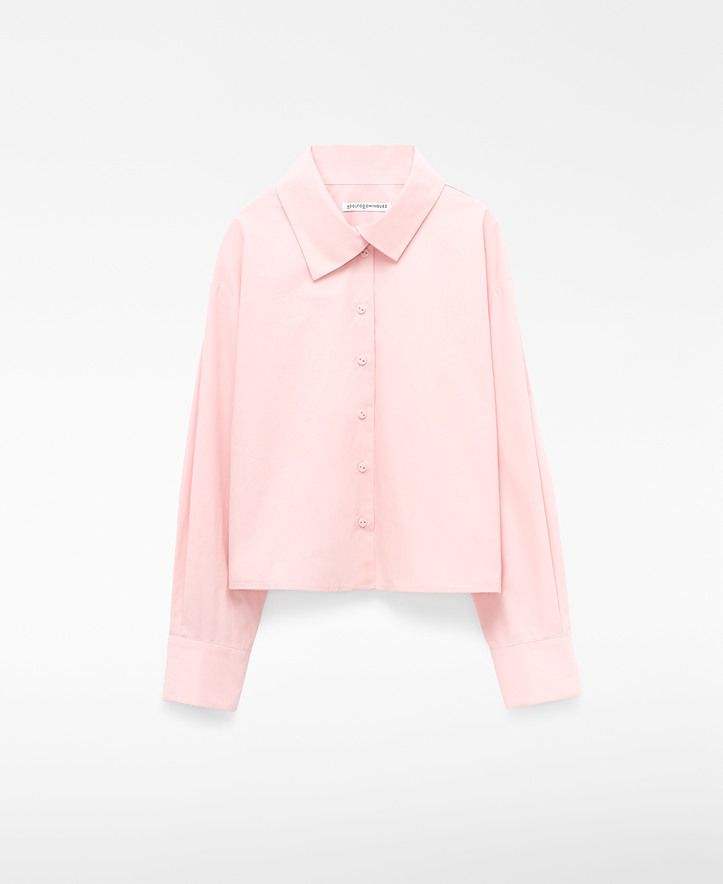 Asymmetric spread collar short shirt image number 4