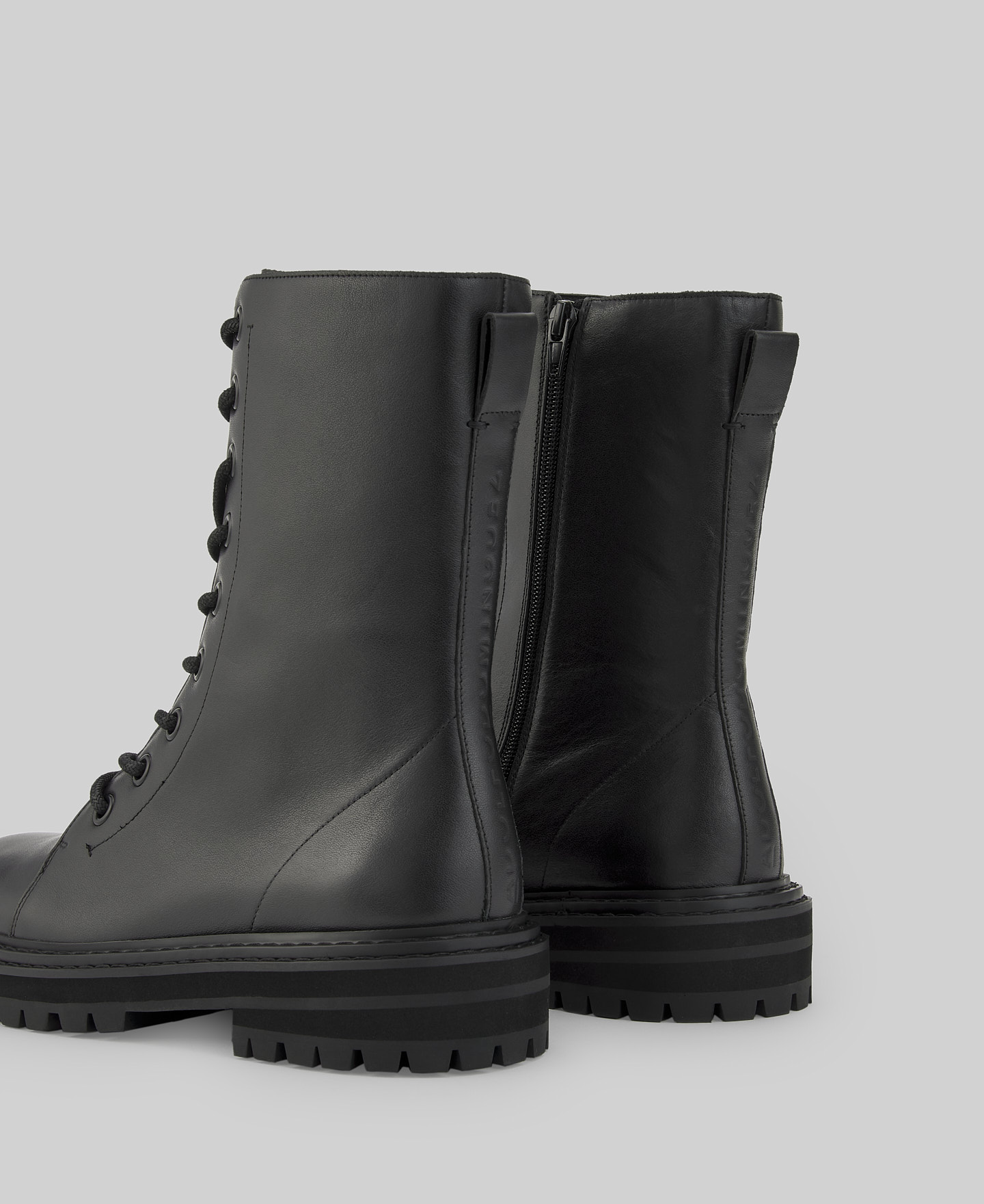 Leather combat boot woman image number 2