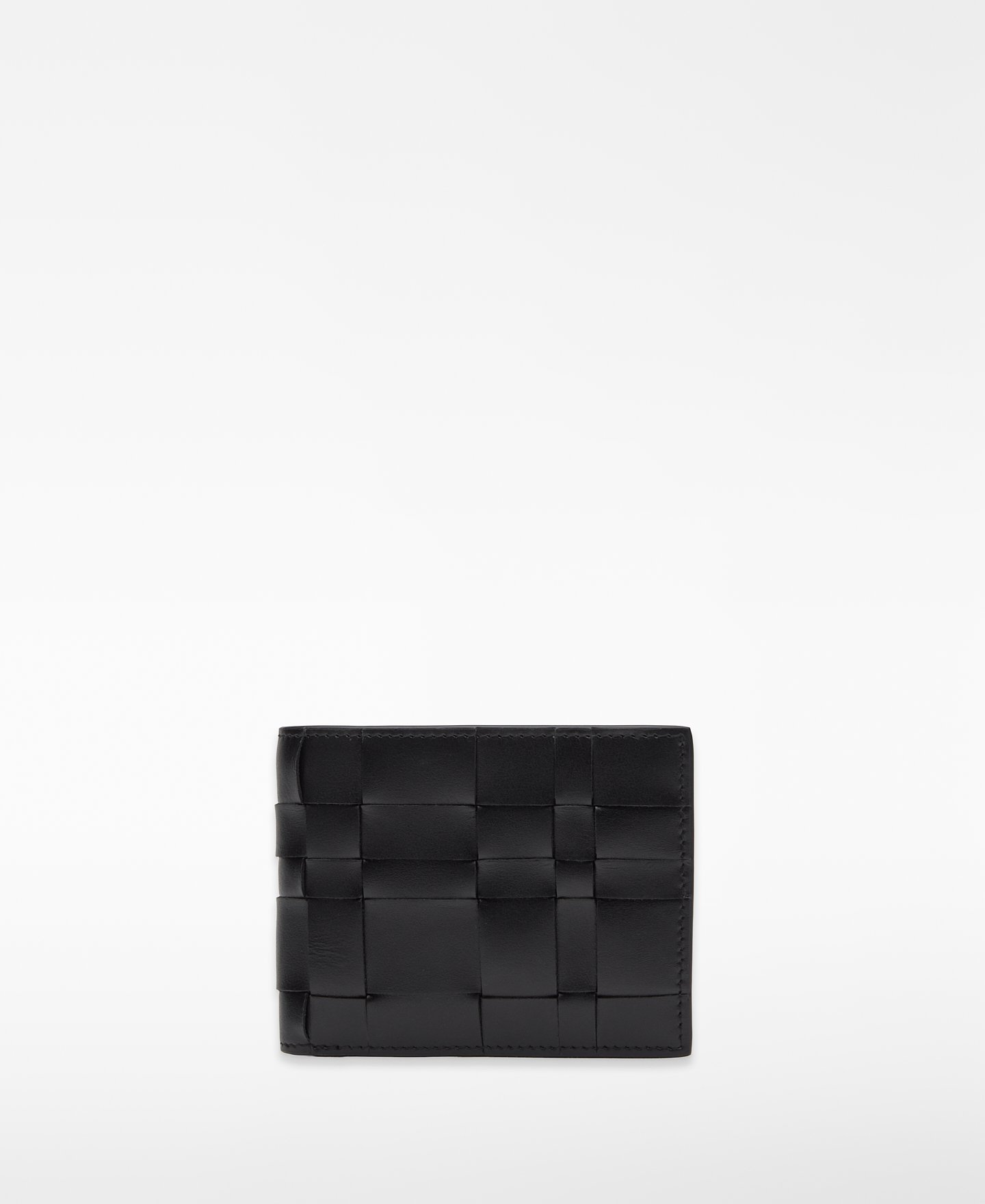 Fold-out braided leather wallet image number 0