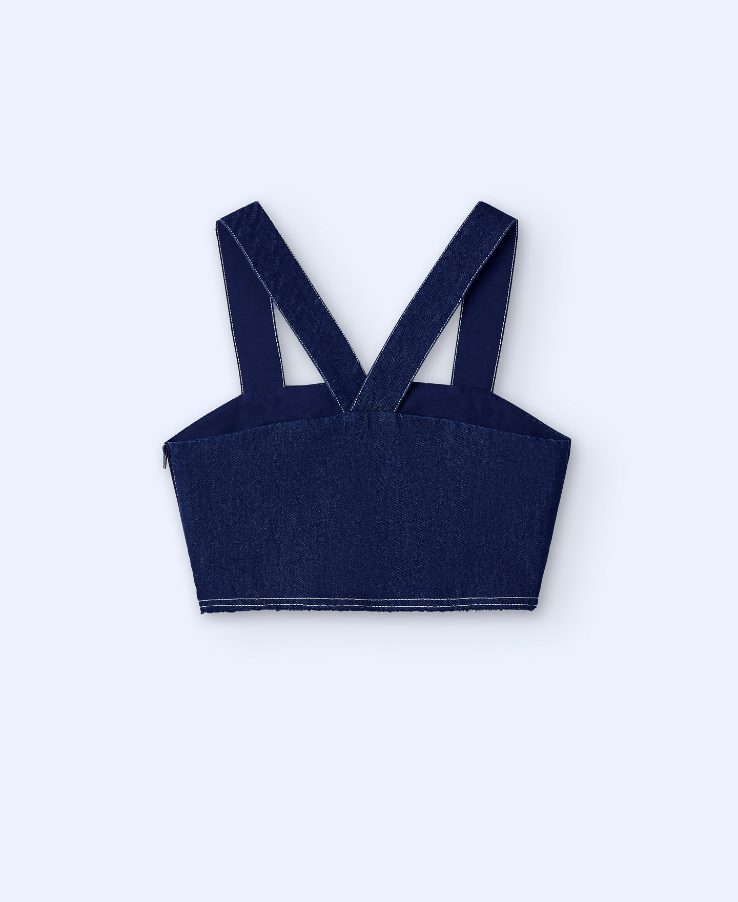 Denim top with contrasting stitching image number 1